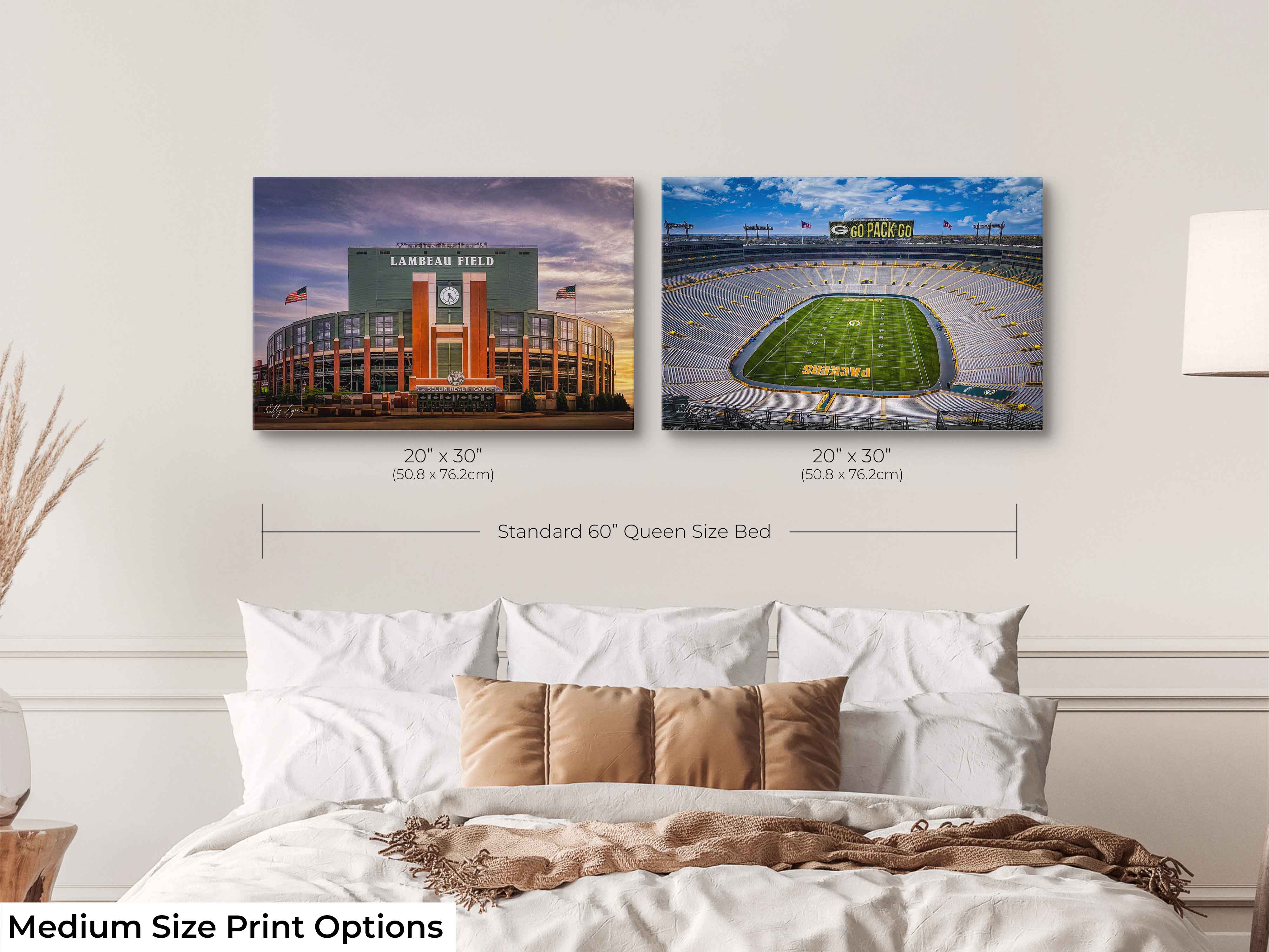 Lambeau Field Green Bay Print Set - Packers Stadium Wall Art Decor