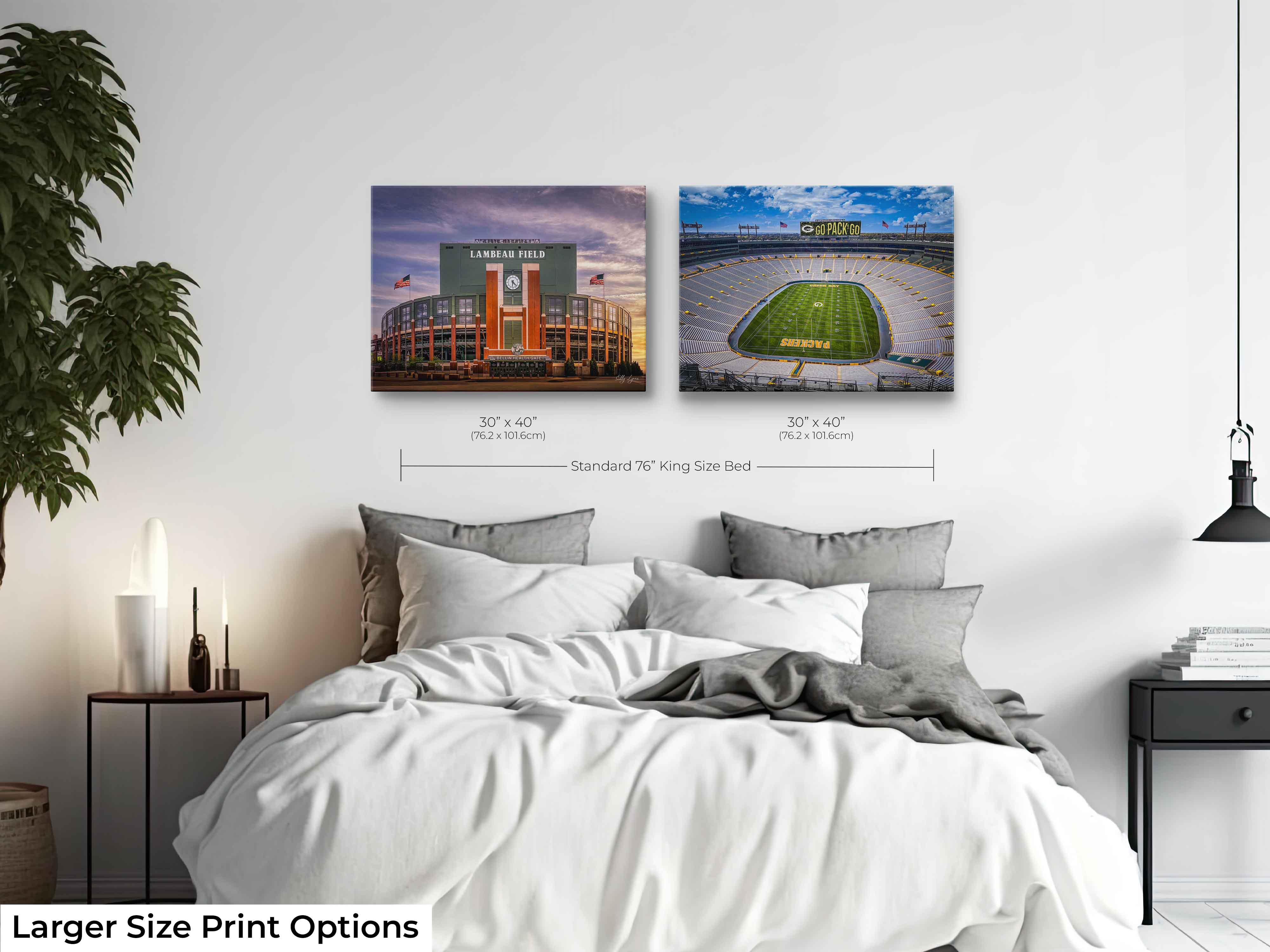 Lambeau Field Green Bay Print Set - Packers Stadium Wall Art Decor