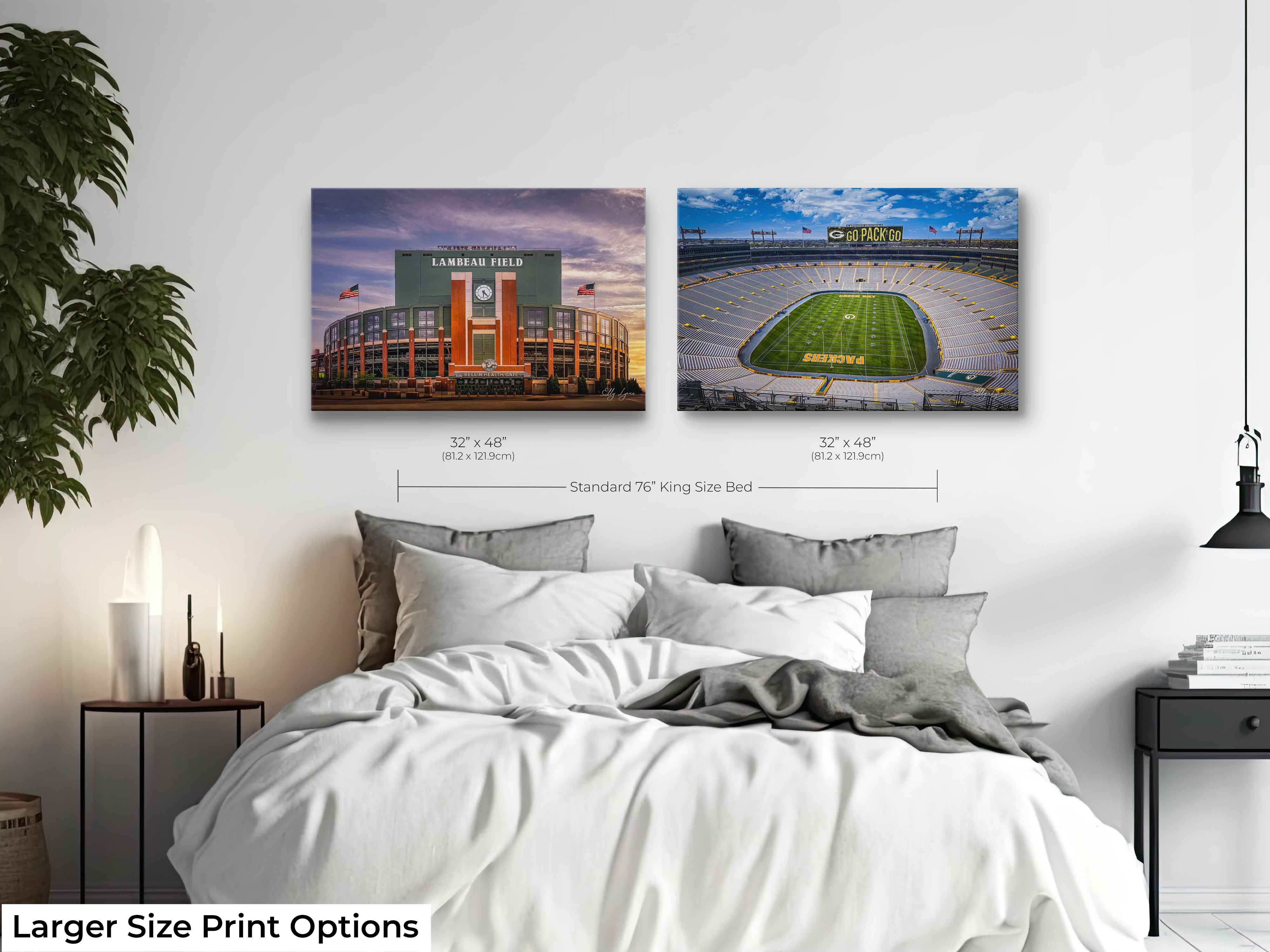 Lambeau Field Green Bay Print Set - Packers Stadium Wall Art Decor