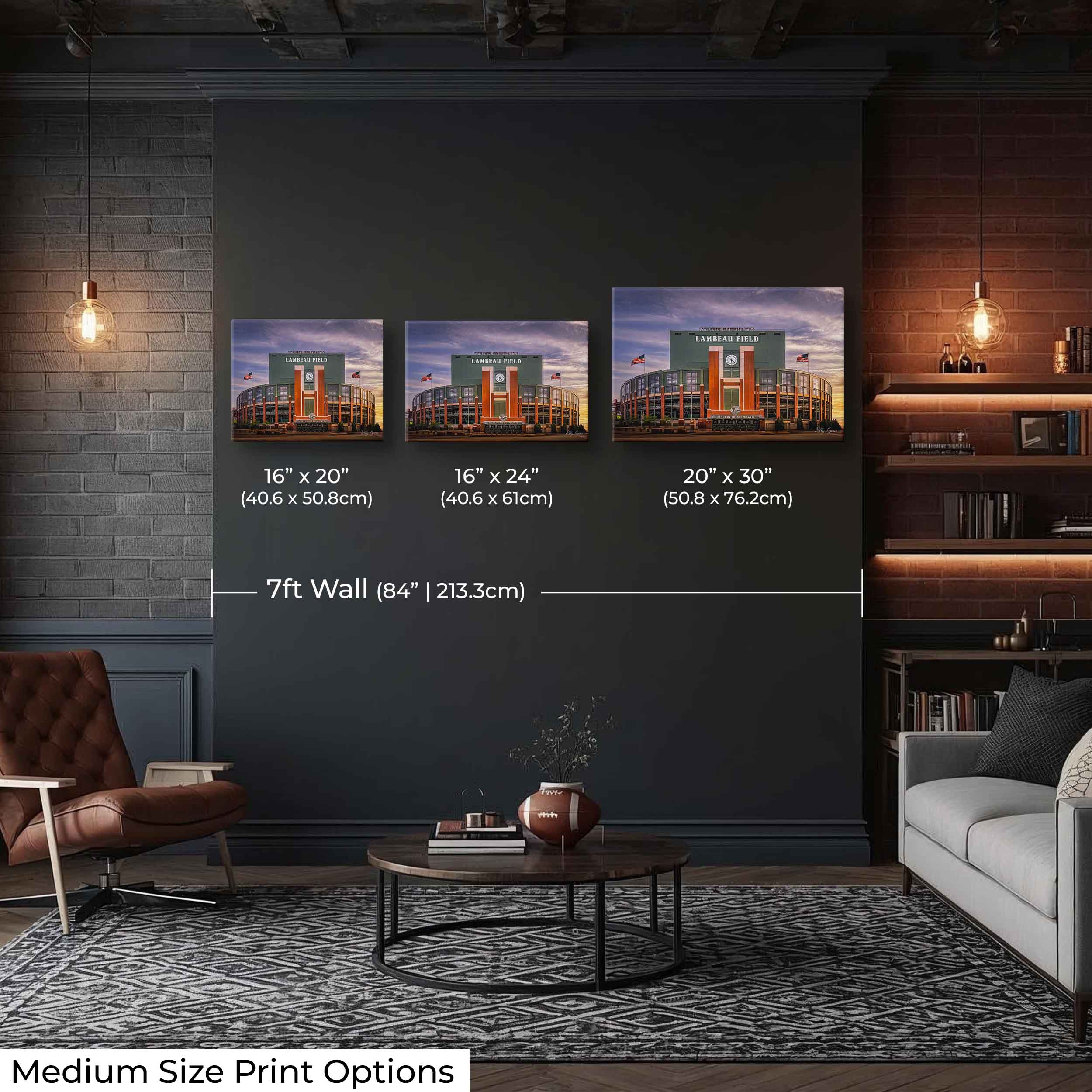 Lambeau Field Sunset Print - "Sacred Ground Green & Gold"