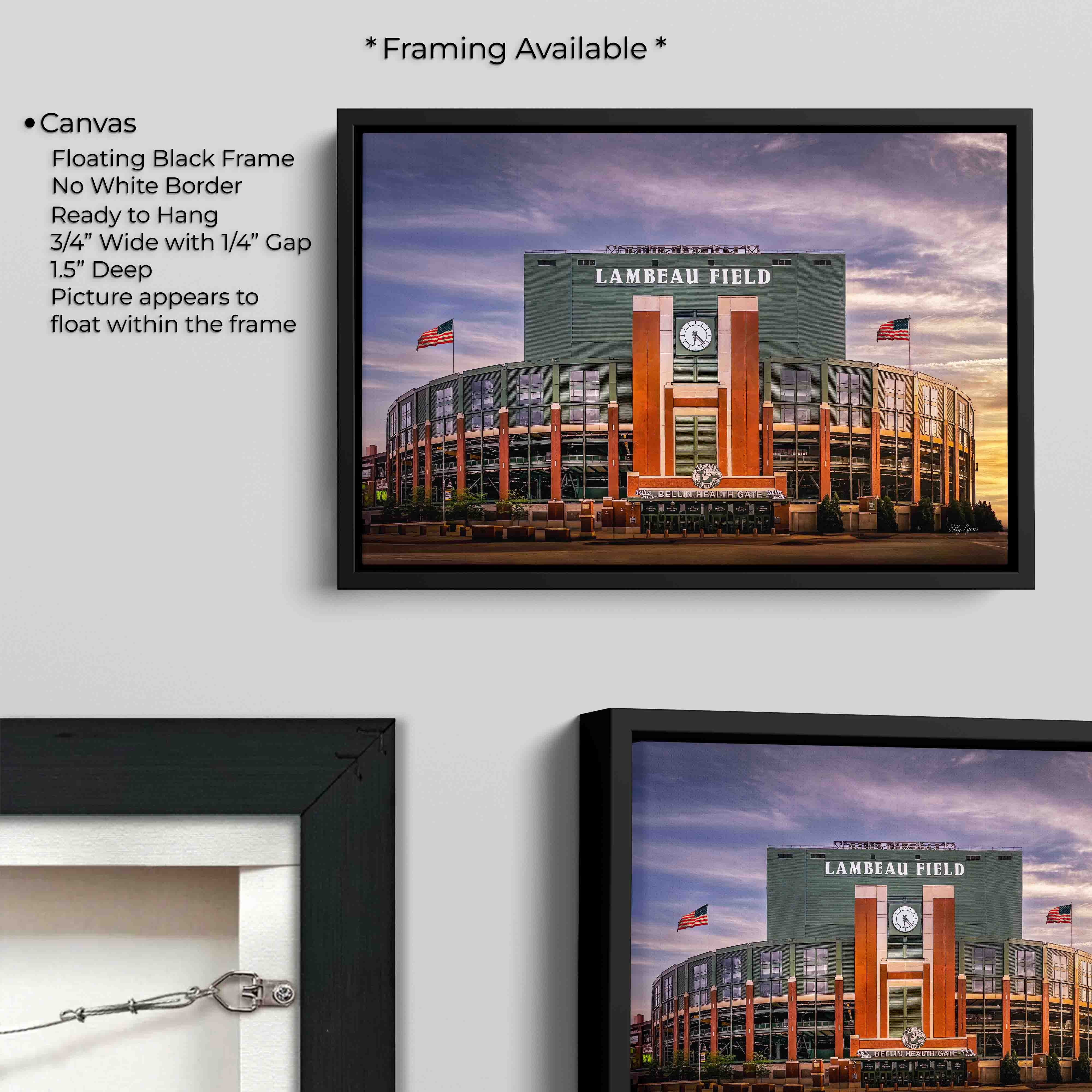 Lambeau Field Sunset Print - "Sacred Ground Green & Gold"