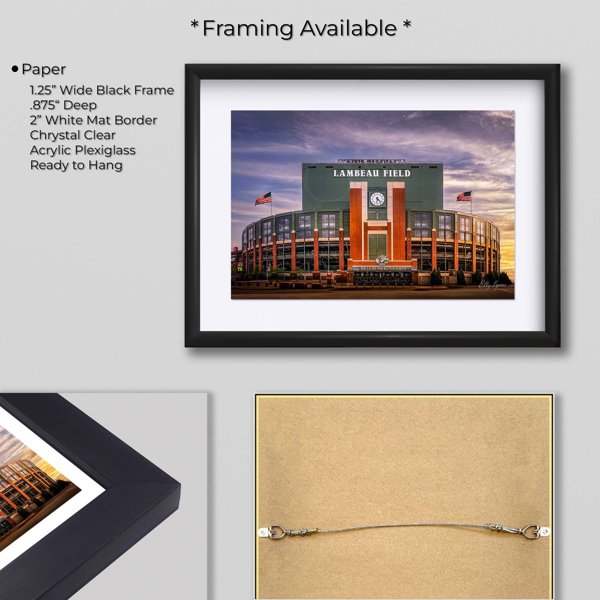 Lambeau Field Sunset Print - "Sacred Ground Green & Gold"