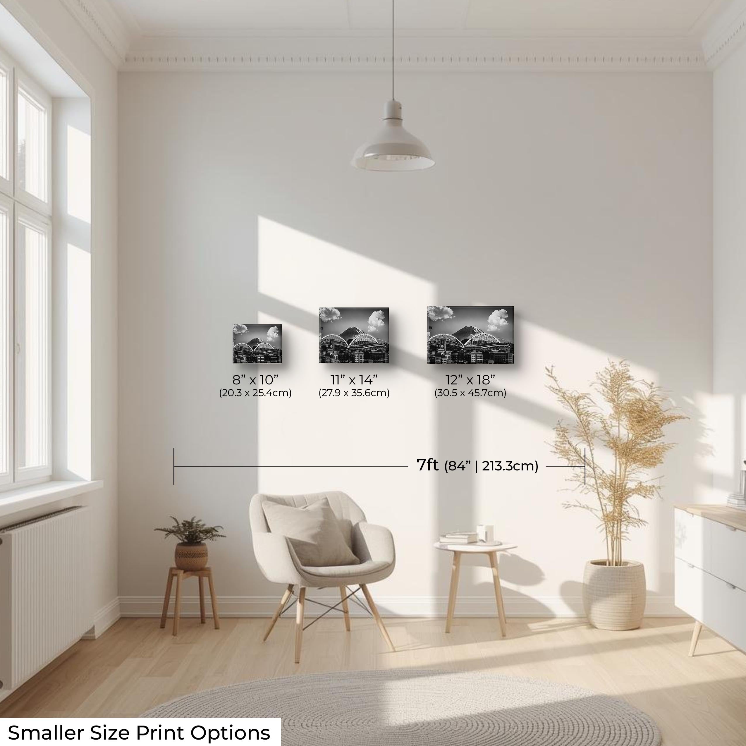 Lumen Field & Mount Rainier Black & White Print - “Echoes of the Pacific Northwest"