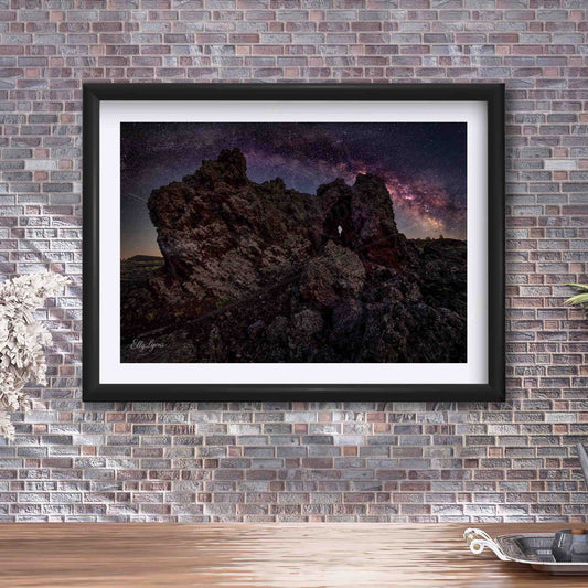 Craters of The Moon National Monument Milky Way Stars Print - "The Rock and The Reach"