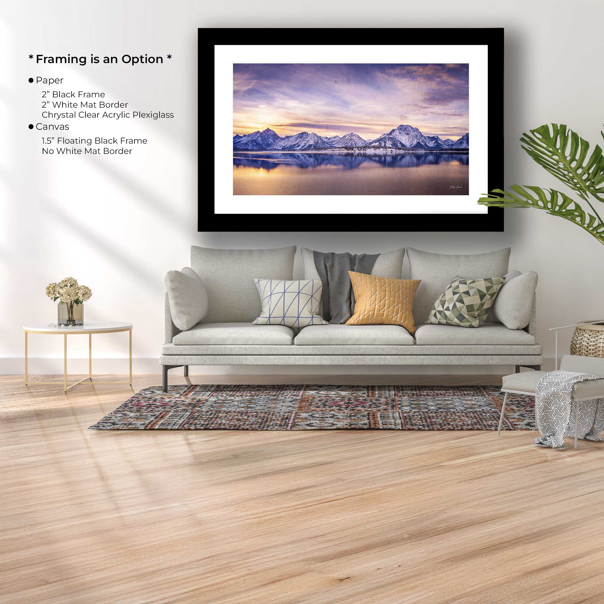 “Still Waters, Mighty Peaks” - Grand Teton Sunset Wall Decor | Winter Mountain Reflection Landscape Fine Art Print