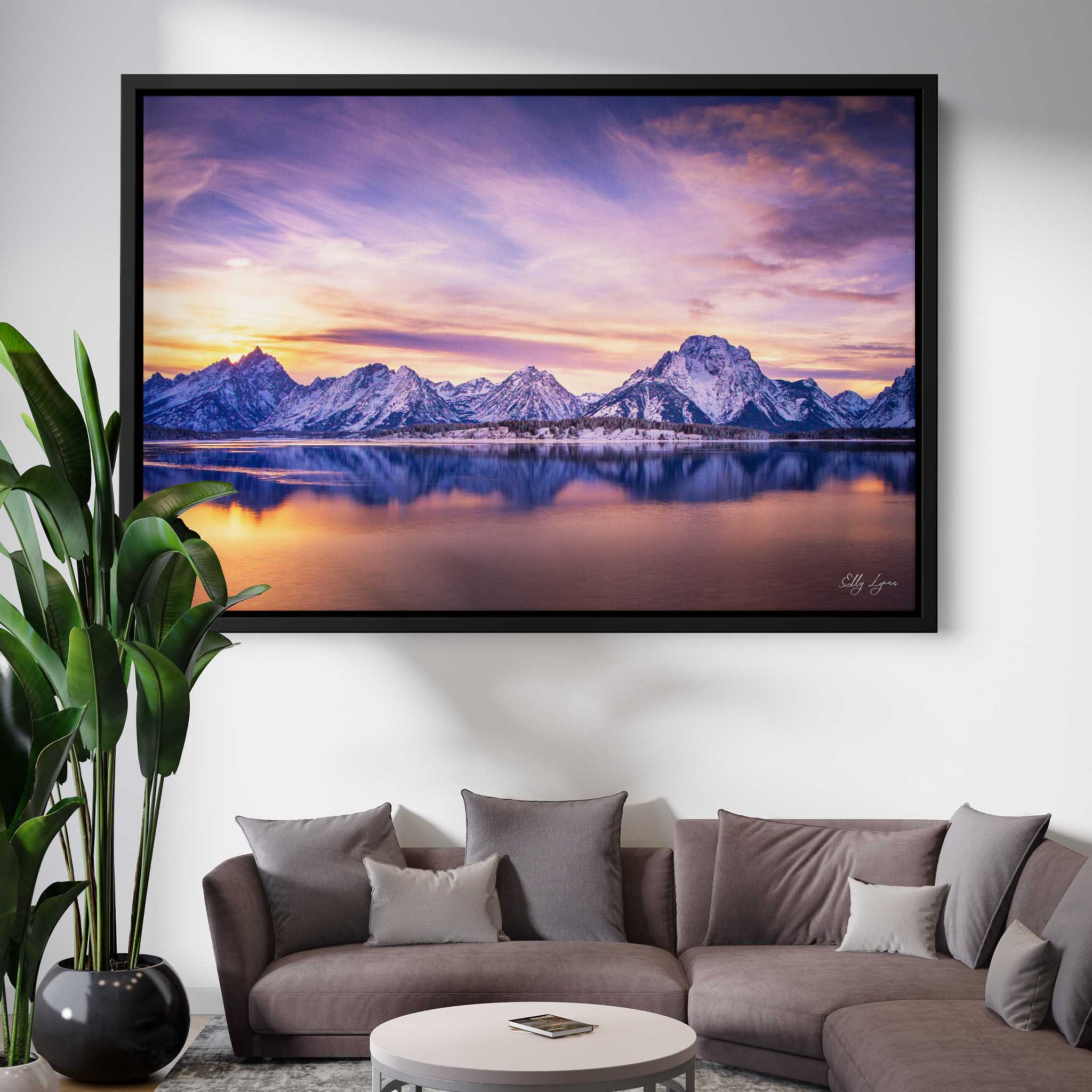 “Still Waters, Mighty Peaks” - Grand Teton Sunset Wall Decor | Winter Mountain Reflection Landscape Fine Art Print