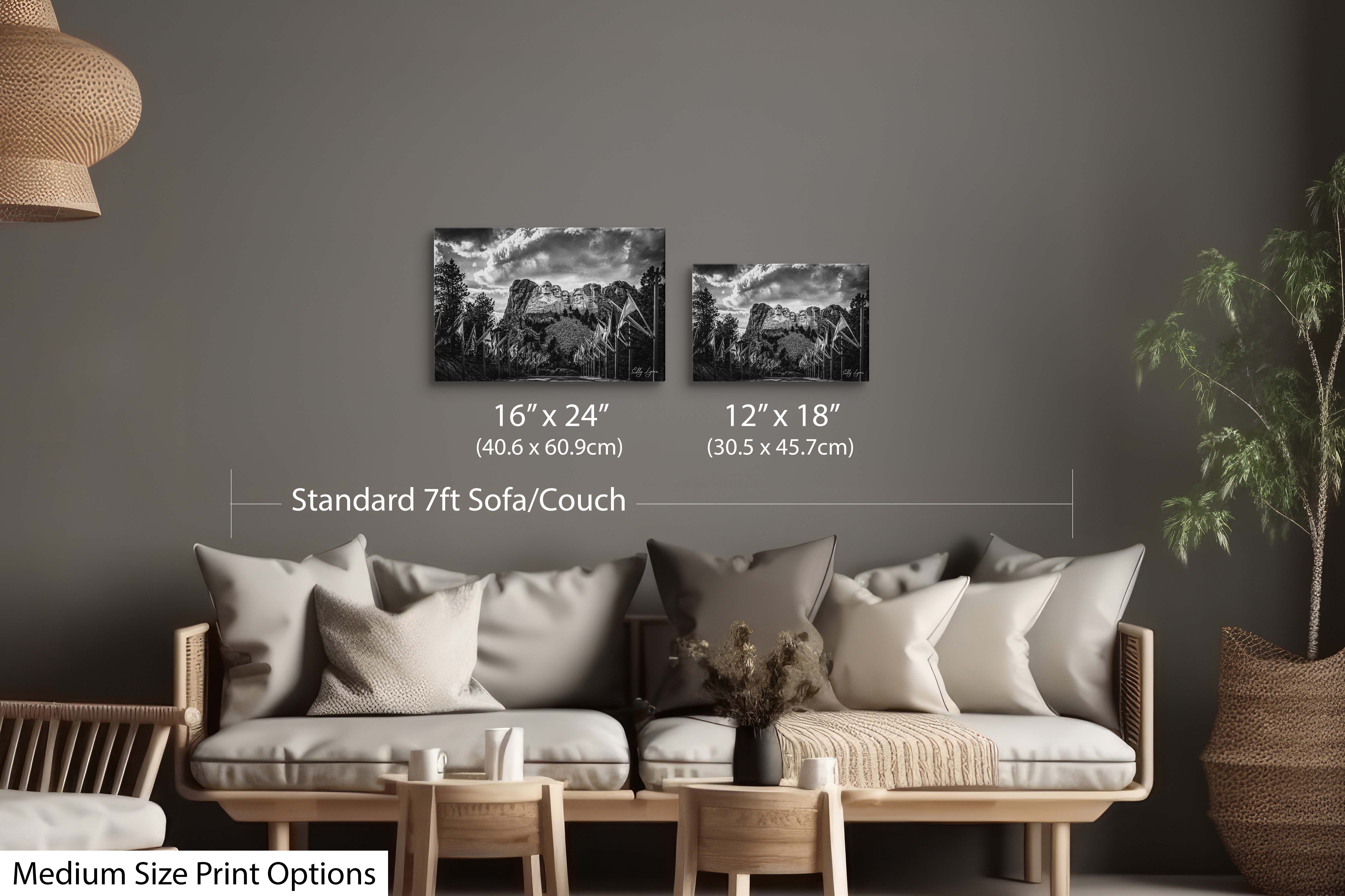 Mount Rushmore Art Print – Black and White Historic Landmark Photo