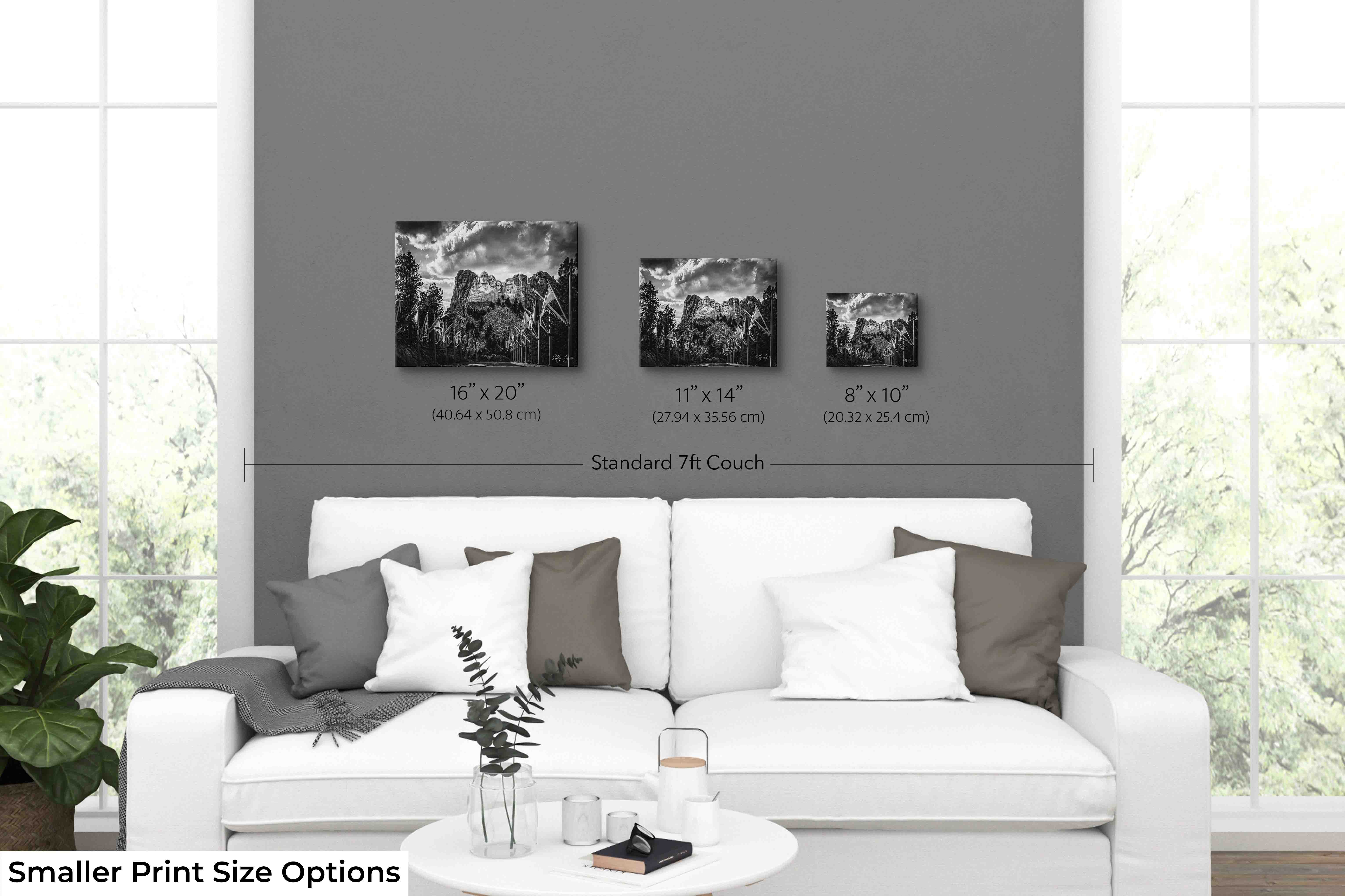 Mount Rushmore Art Print – Black and White Historic Landmark Photo