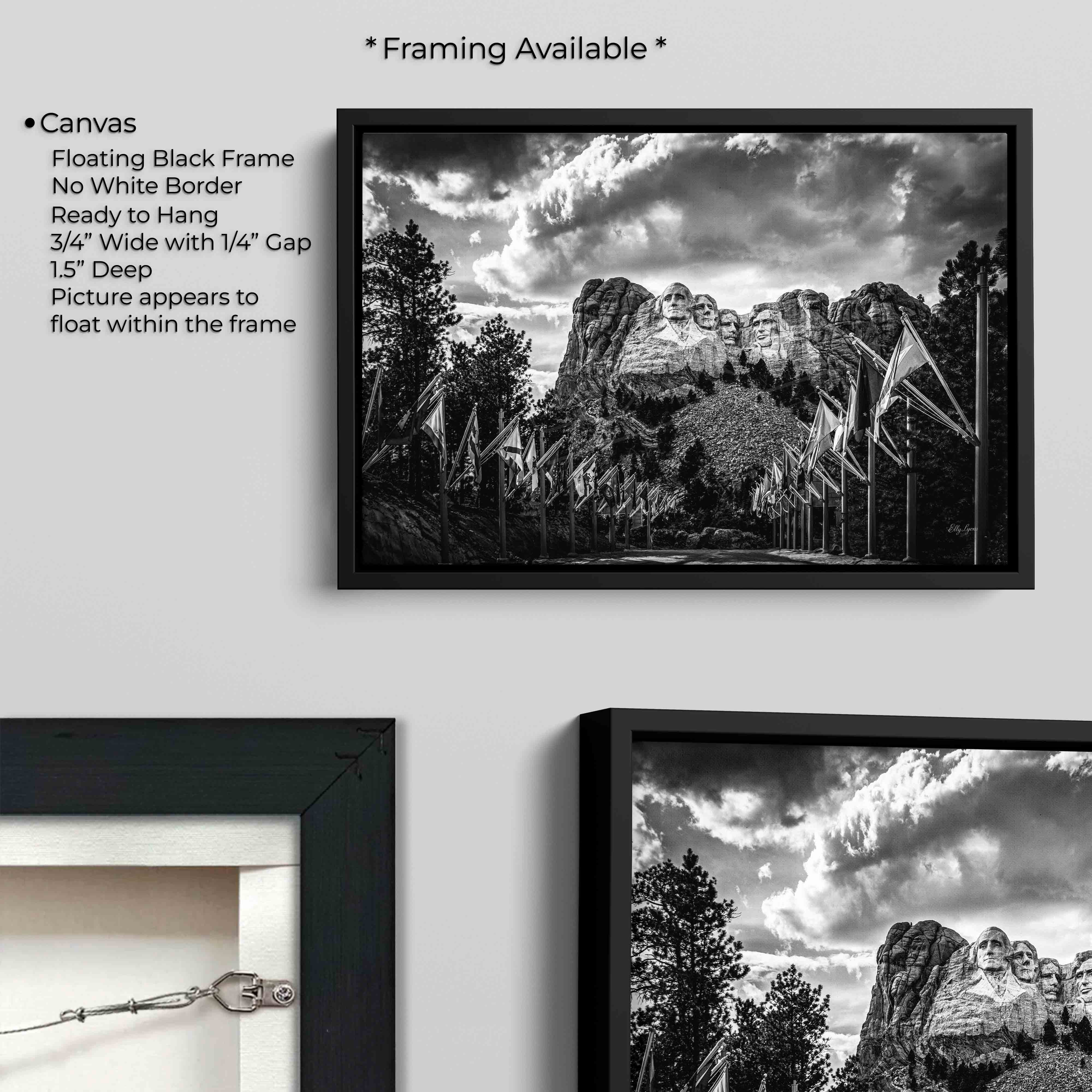 Mount Rushmore Black & White Print