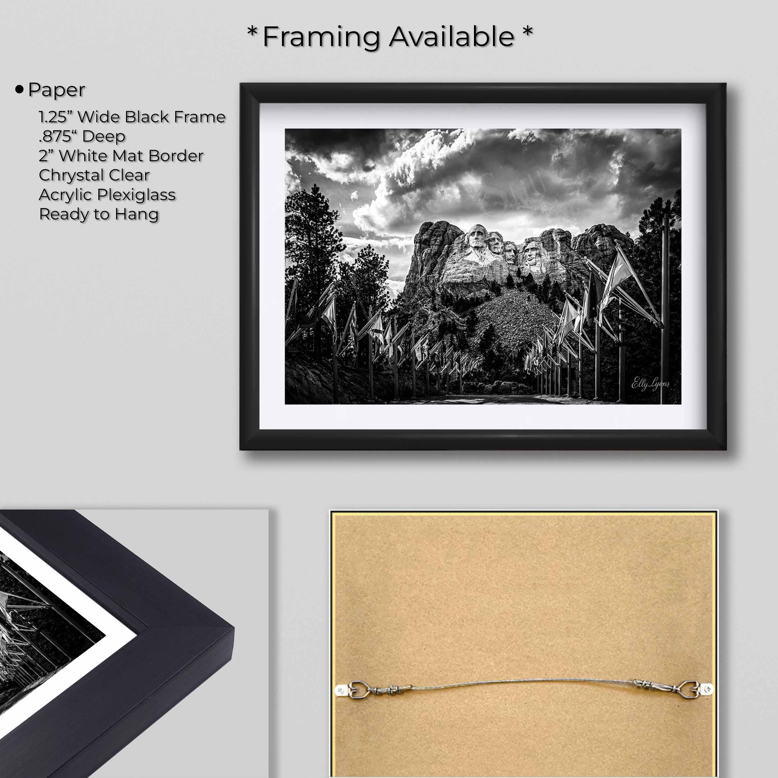 Mount Rushmore Black & White Print