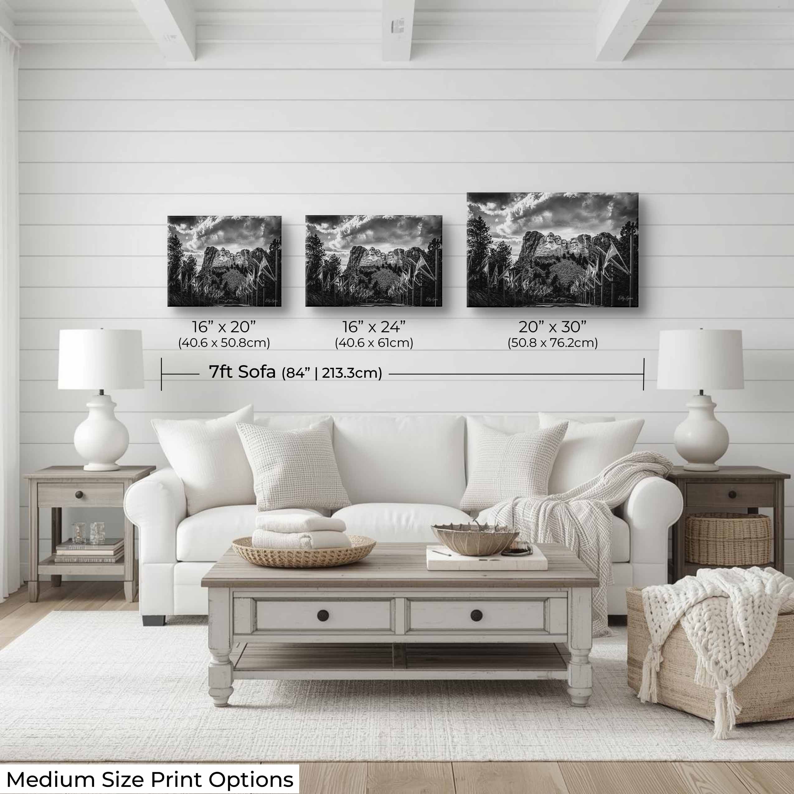 Mount Rushmore Black & White Print