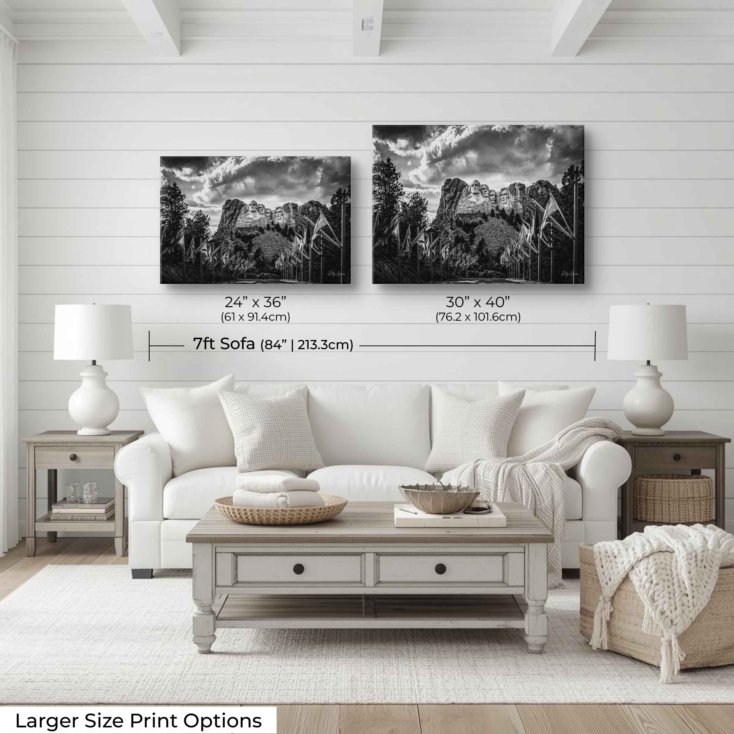 Mount Rushmore Black & White Print