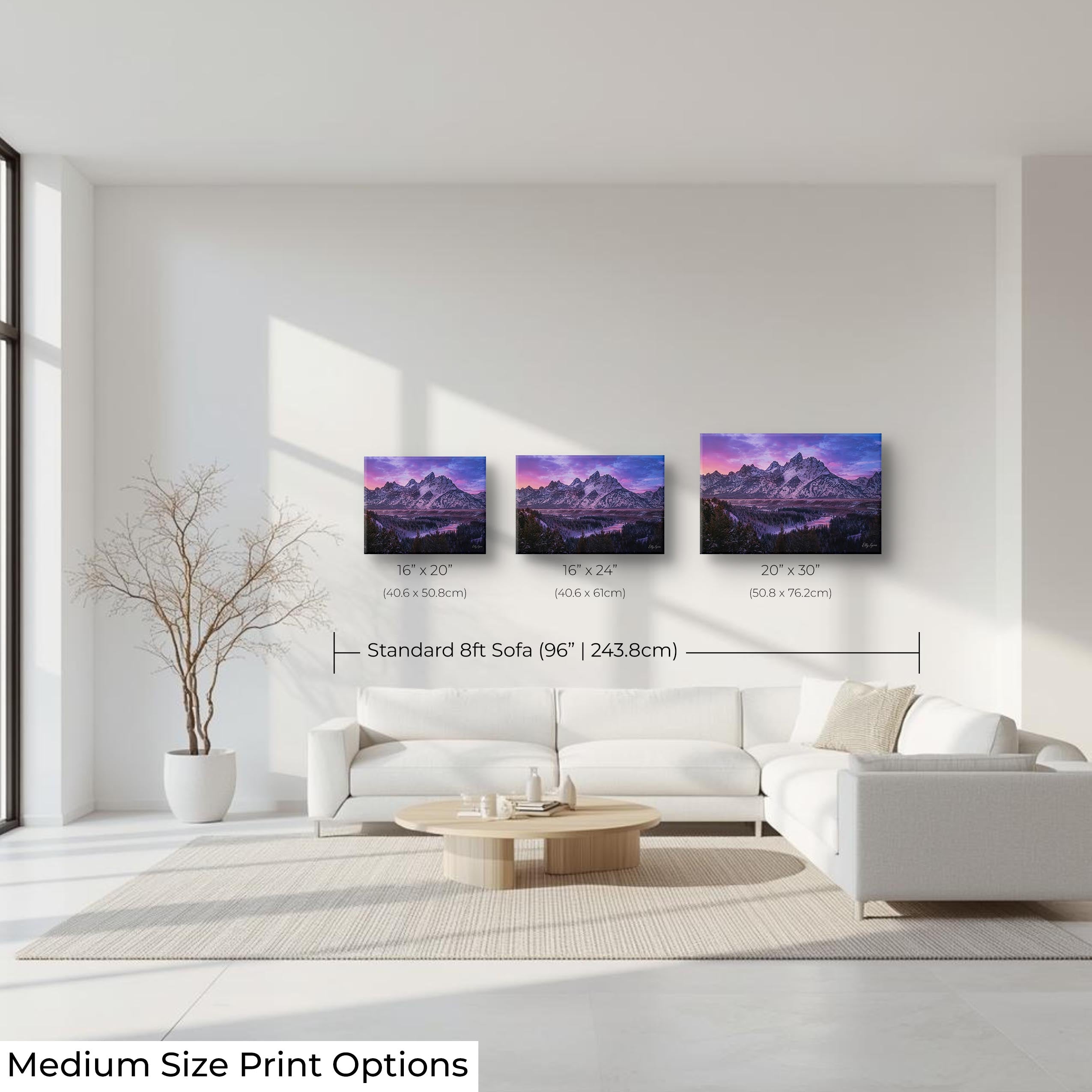 Grand Teton Winter Alpenglow Fine Art Print - Wyoming Landscape Photography Canvas Wall Art