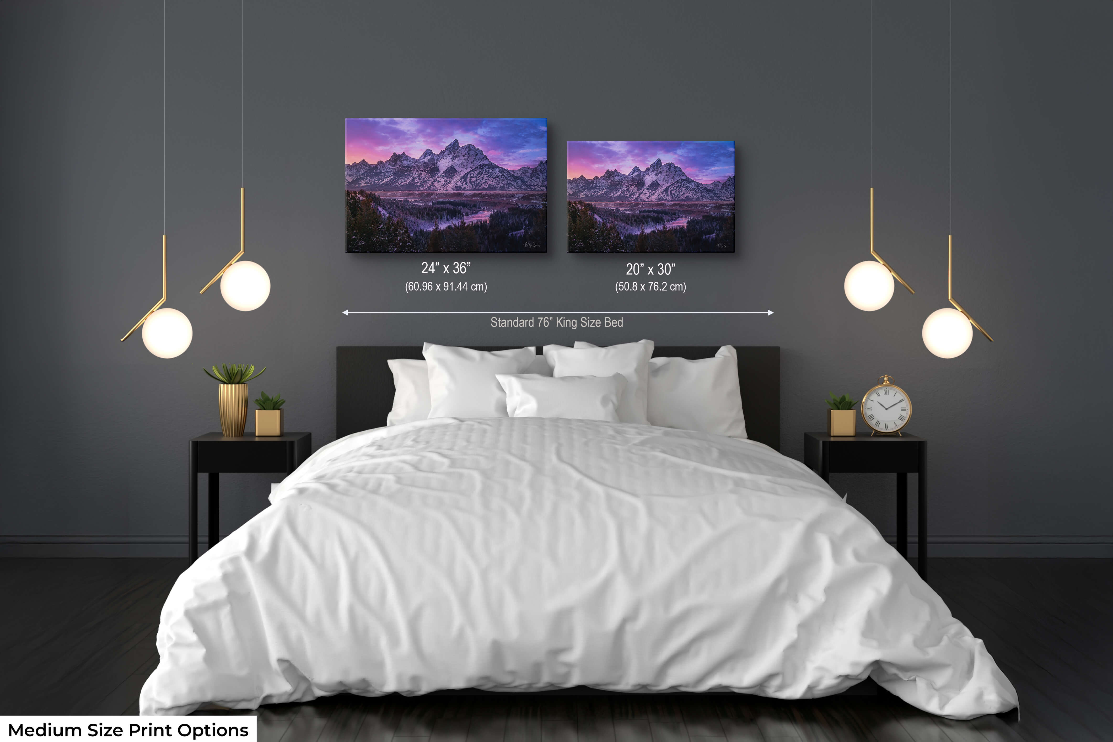 Grand Teton Winter Alpenglow Fine Art Print - Wyoming Landscape Photography Canvas Wall Art