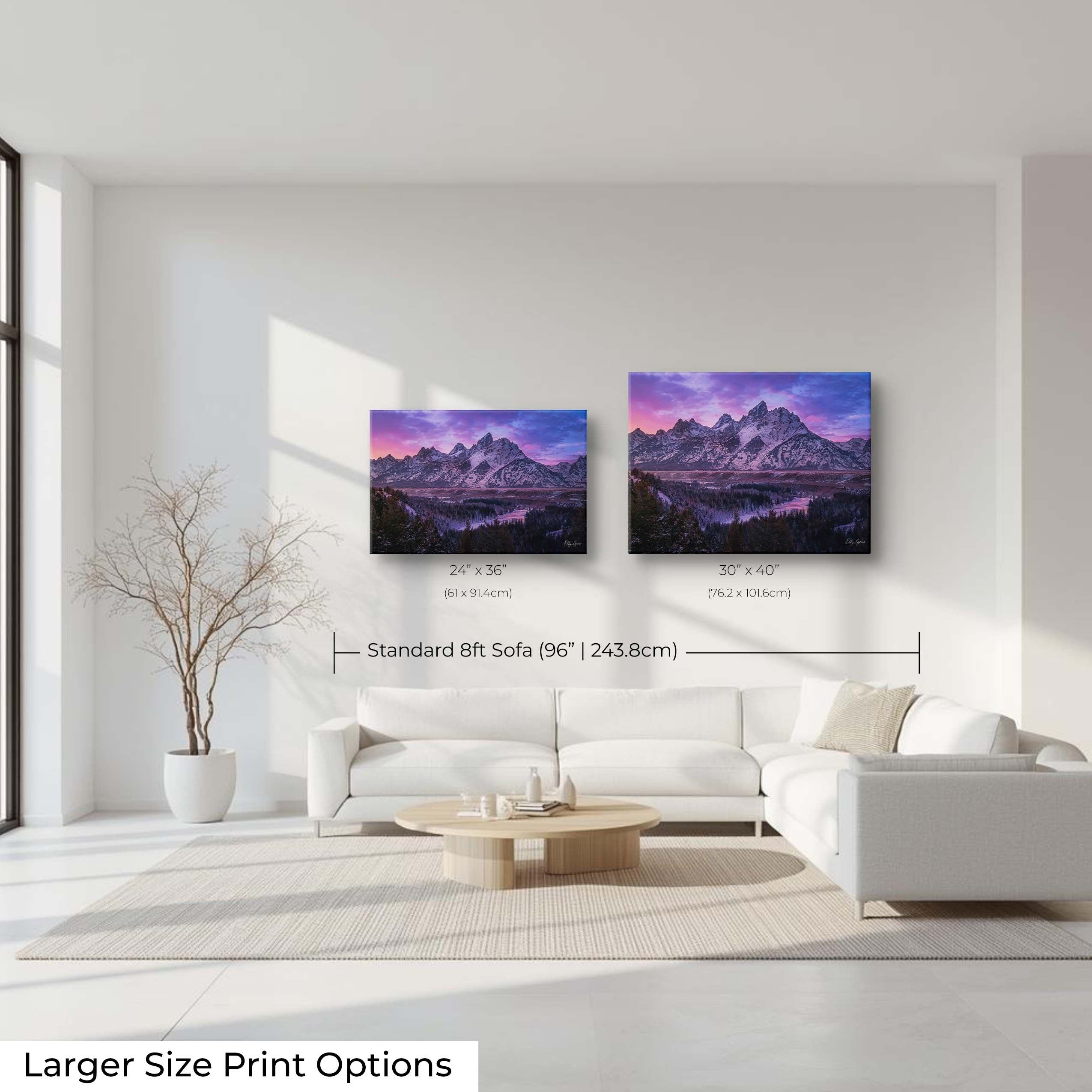 Grand Teton Winter Alpenglow Fine Art Print - Wyoming Landscape Photography Canvas Wall Art