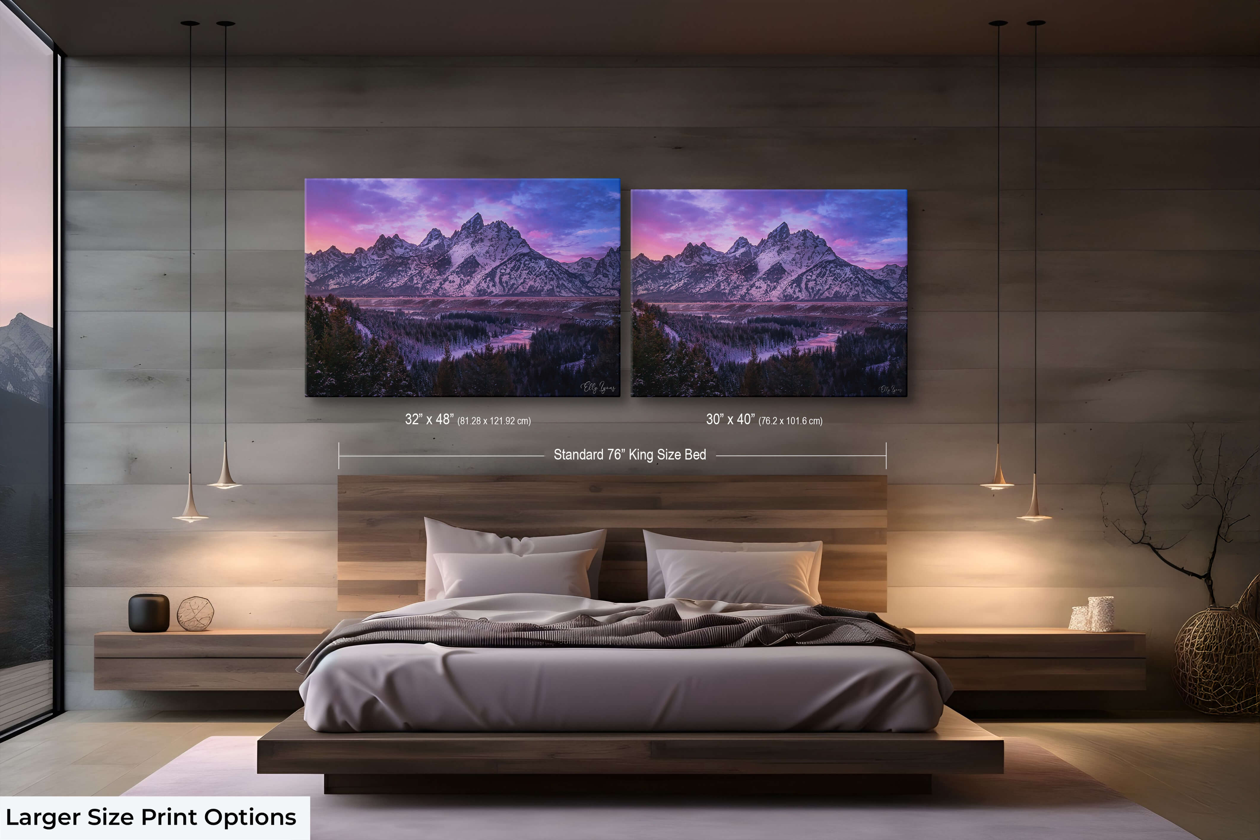 Grand Teton Winter Alpenglow Fine Art Print - Wyoming Landscape Photography Canvas Wall Art