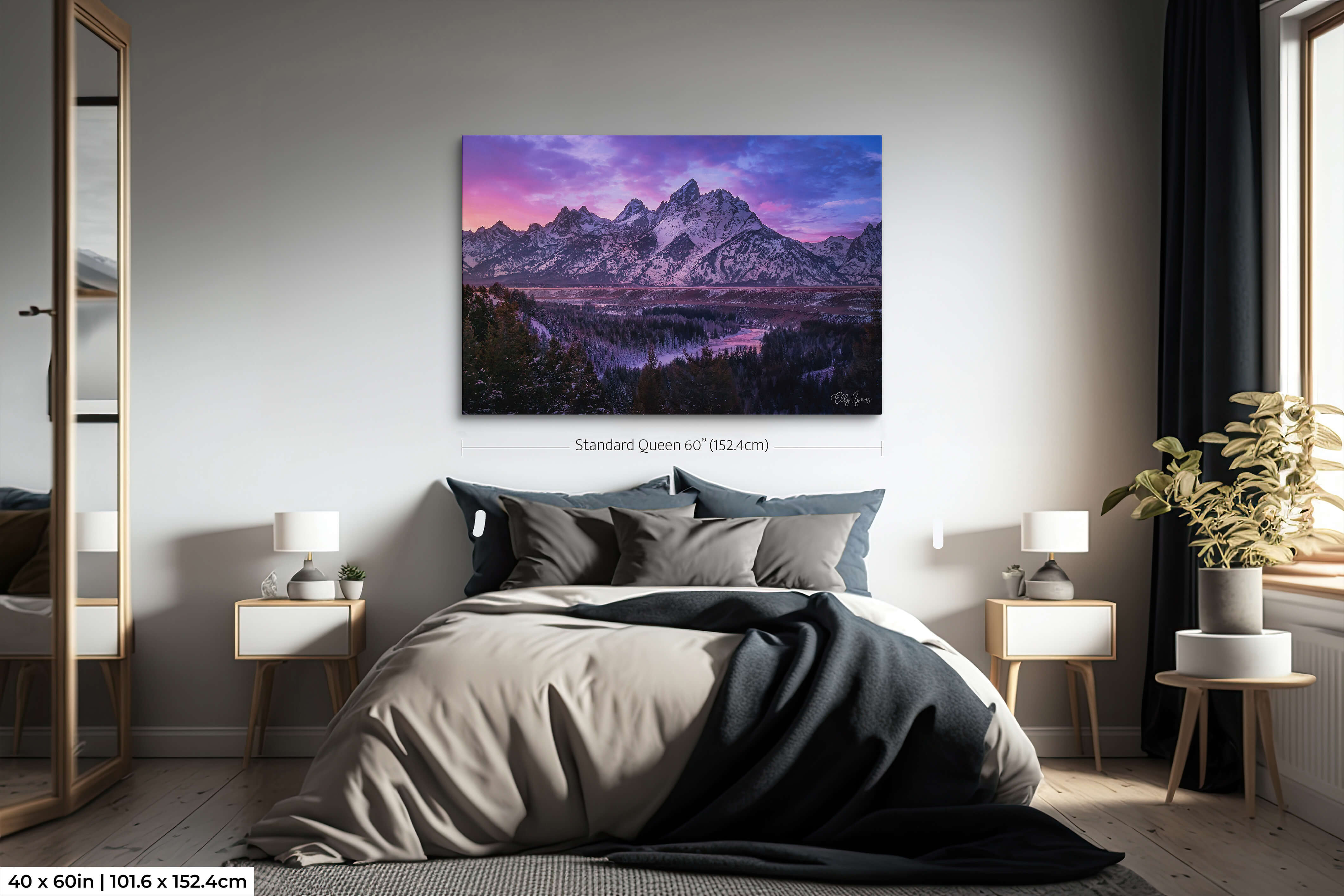 Grand Teton Winter Alpenglow Fine Art Print - Wyoming Landscape Photography Canvas Wall Art