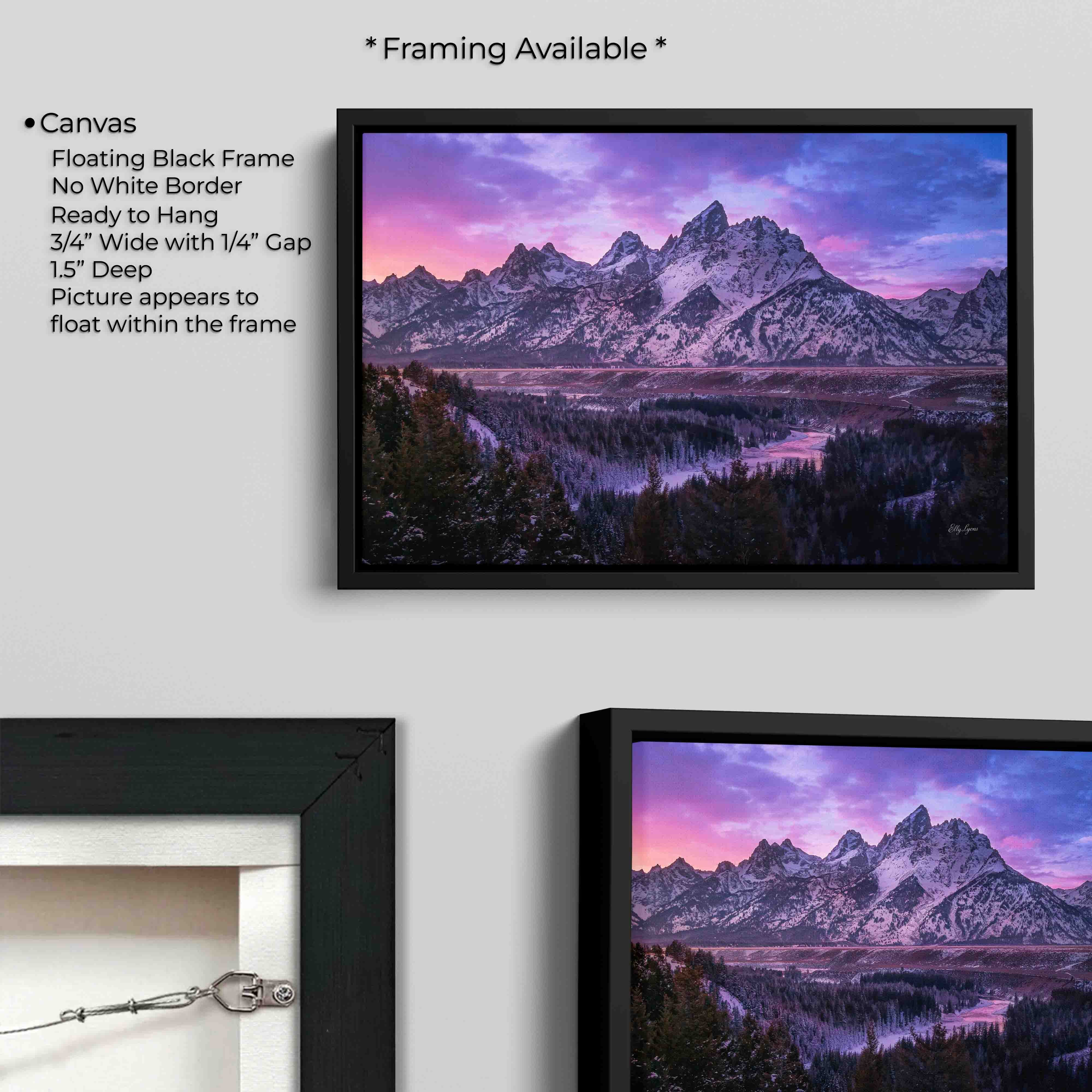 Grand Teton Winter Alpenglow Print - Wyoming Landscape Wall Decor