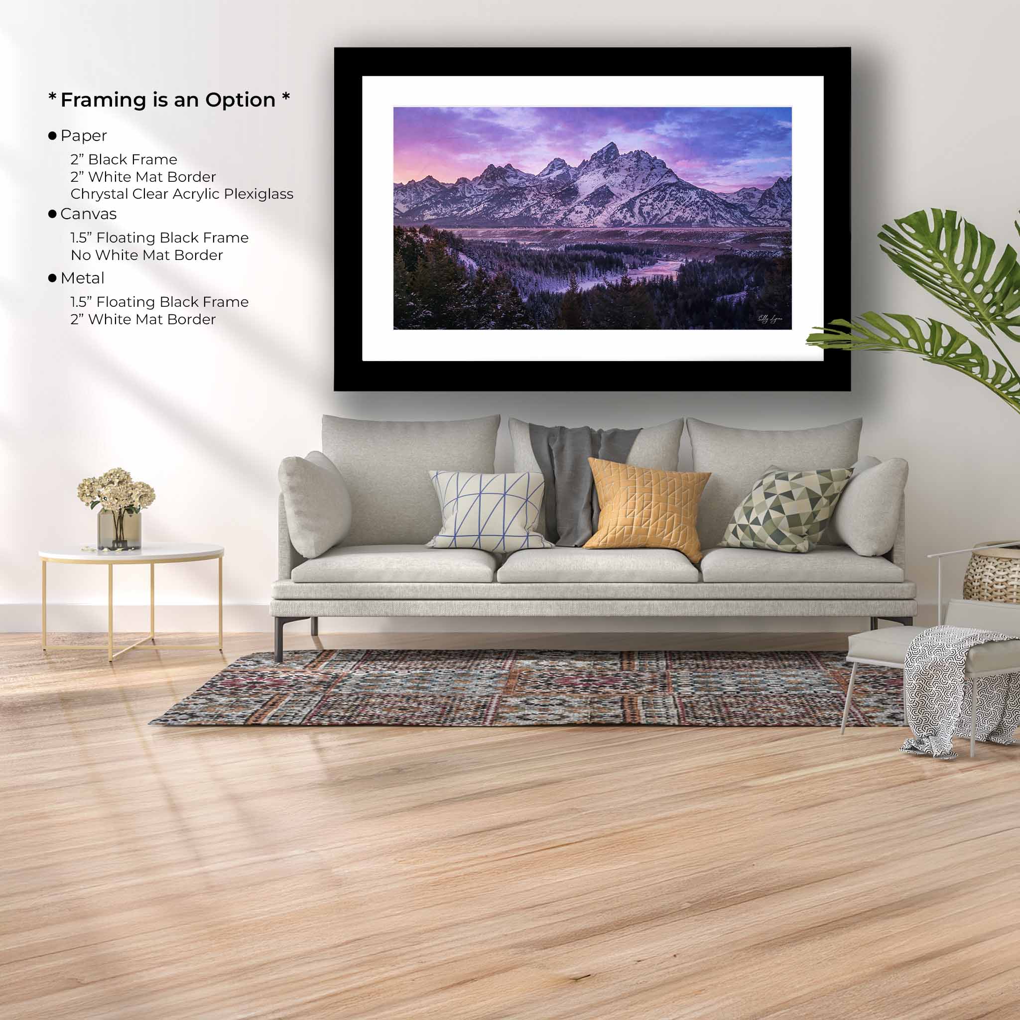 Grand Teton Winter Alpenglow Fine Art Print - Wyoming Landscape Photography Canvas Wall Art