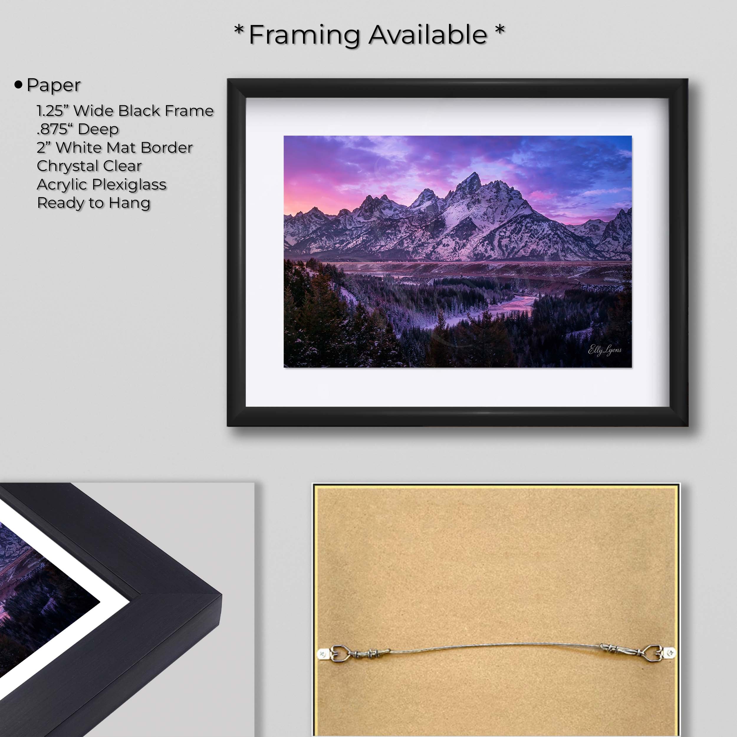 Grand Teton Winter Alpenglow Print - Wyoming Landscape Wall Decor