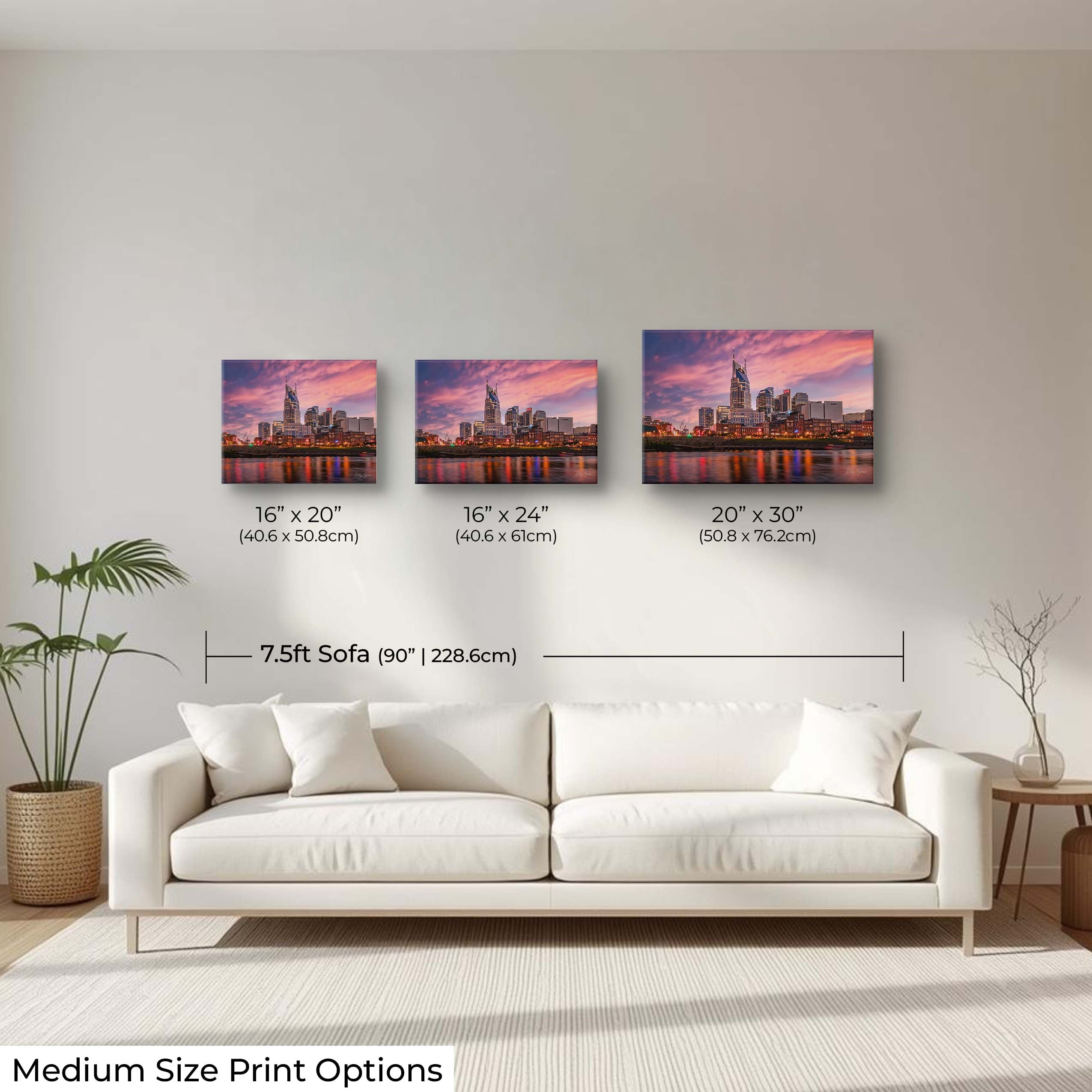 Nashville Skyline City Lights Print - "Grace Over Broadway"