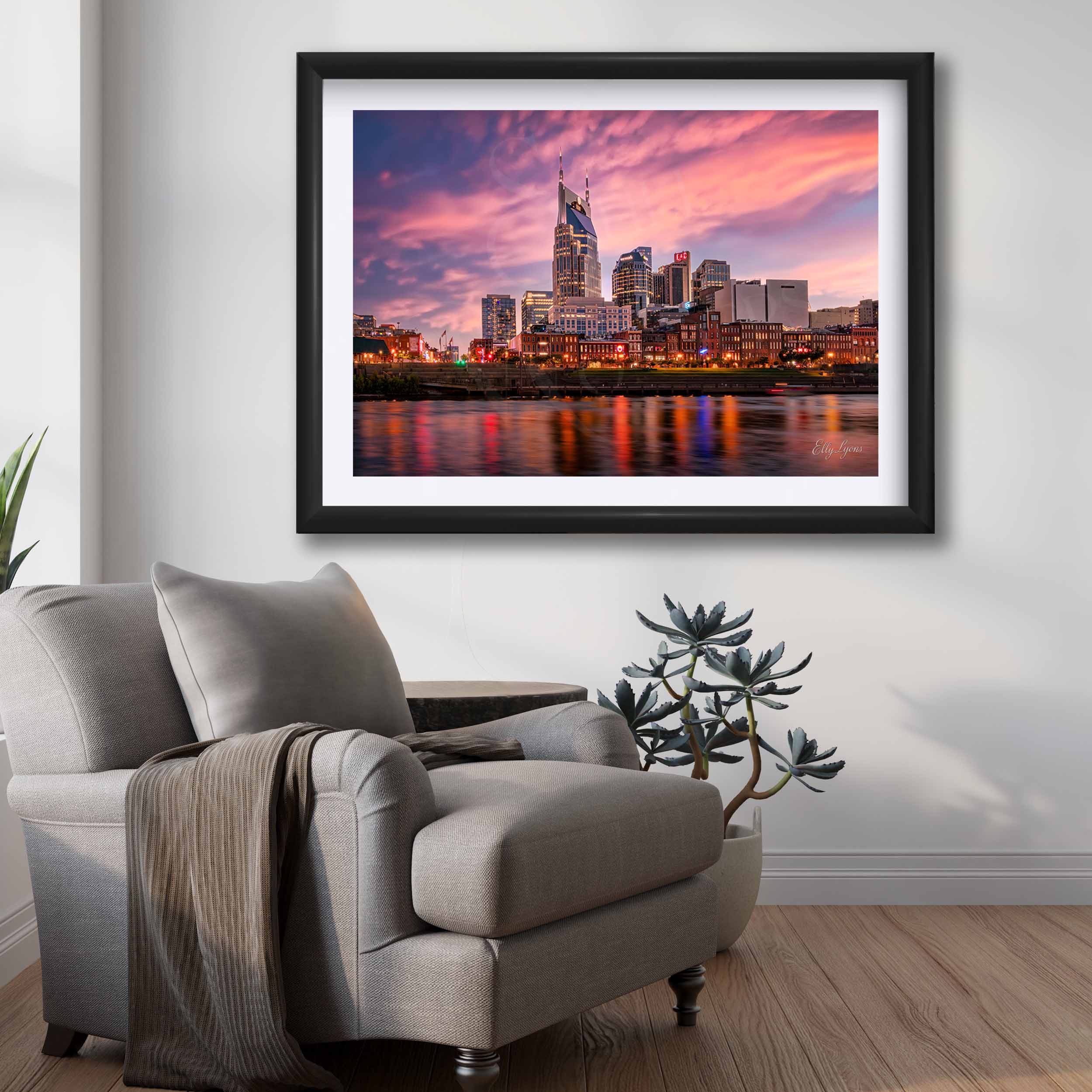 Nashville Skyline City Lights Print - "Grace Over Broadway"
