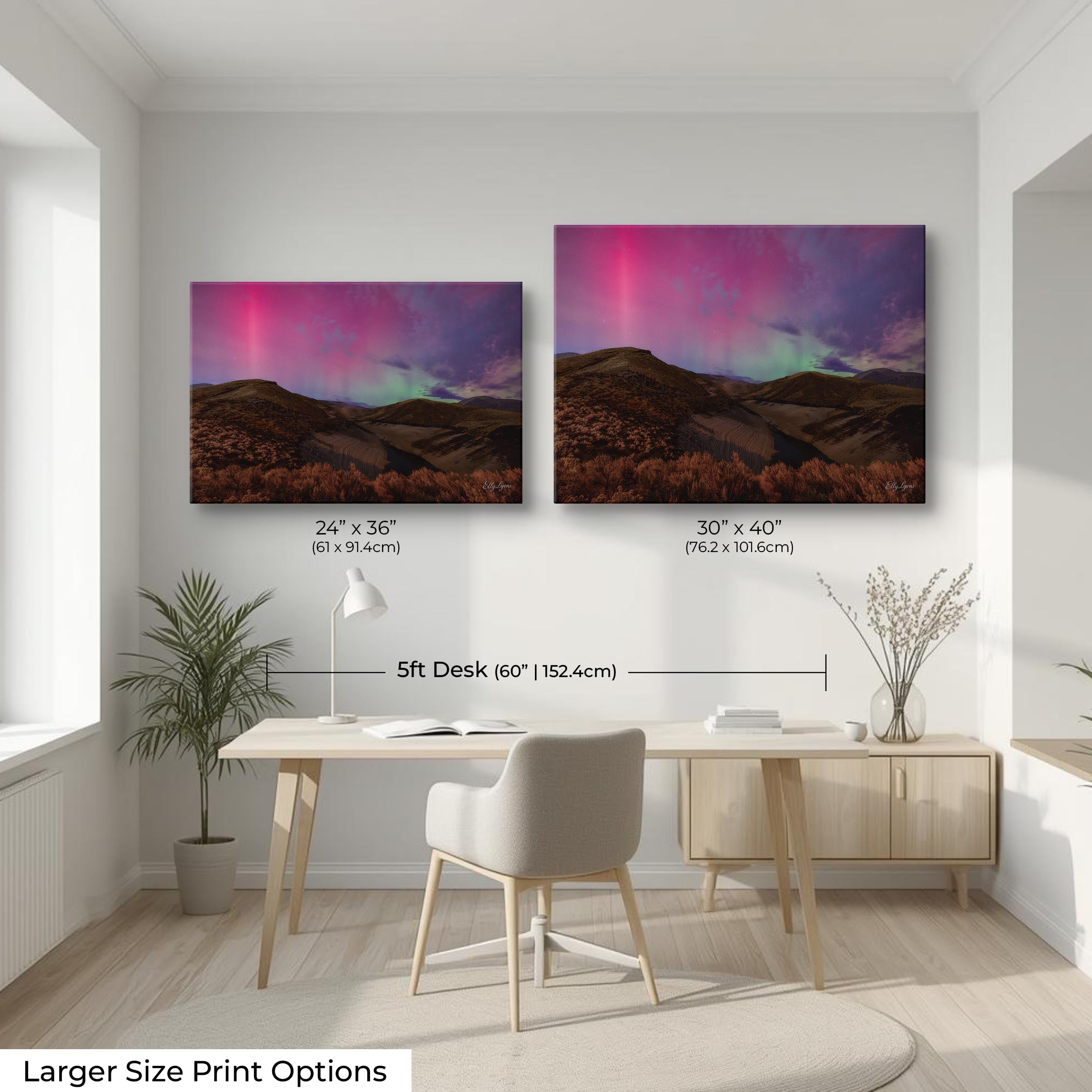 Aurora In The Desert Print - "When The Desert Worships"
