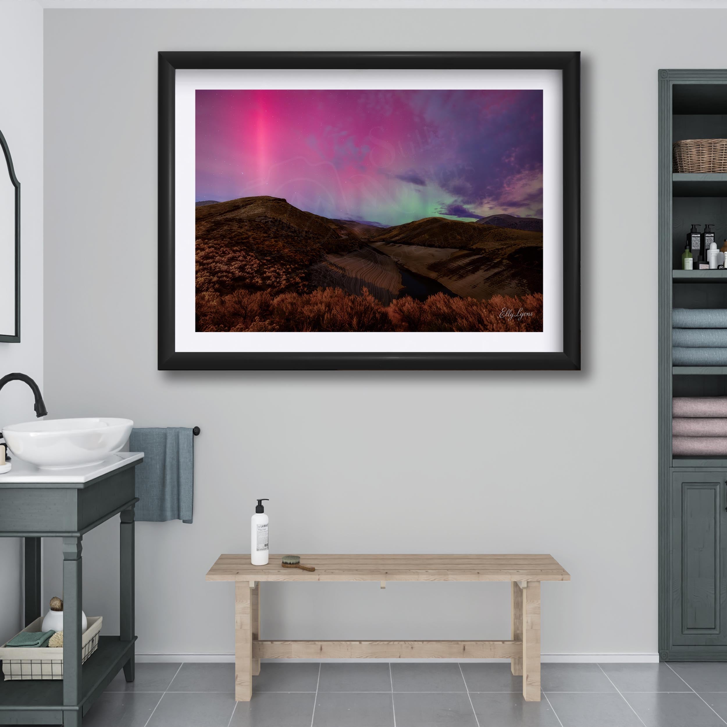 Aurora In The Desert Print - "When The Desert Worships"
