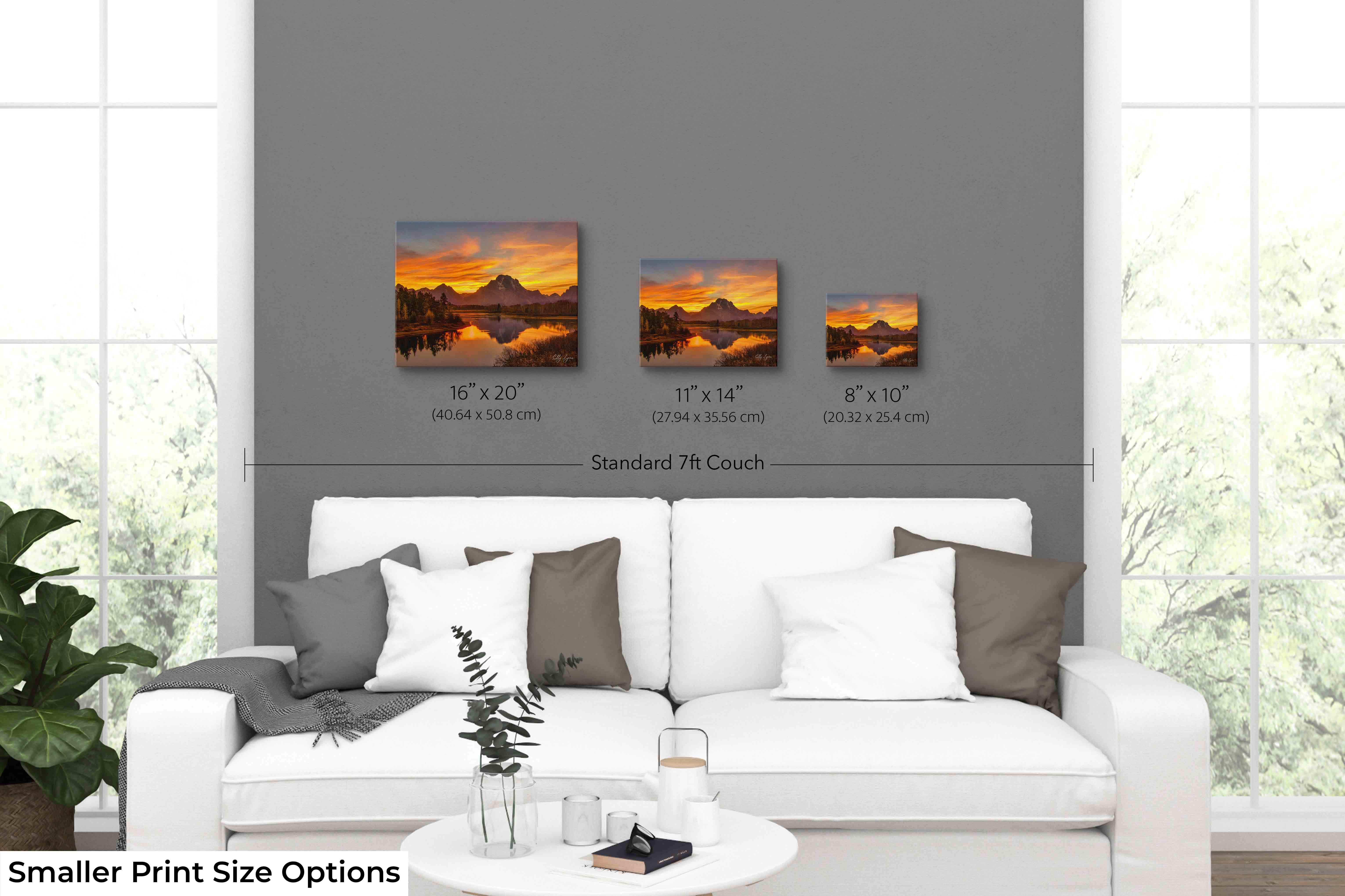 Grand Teton Art Print – Oxbow Bend Autumn Sunset Canvas | Scenic Mountain Decor
