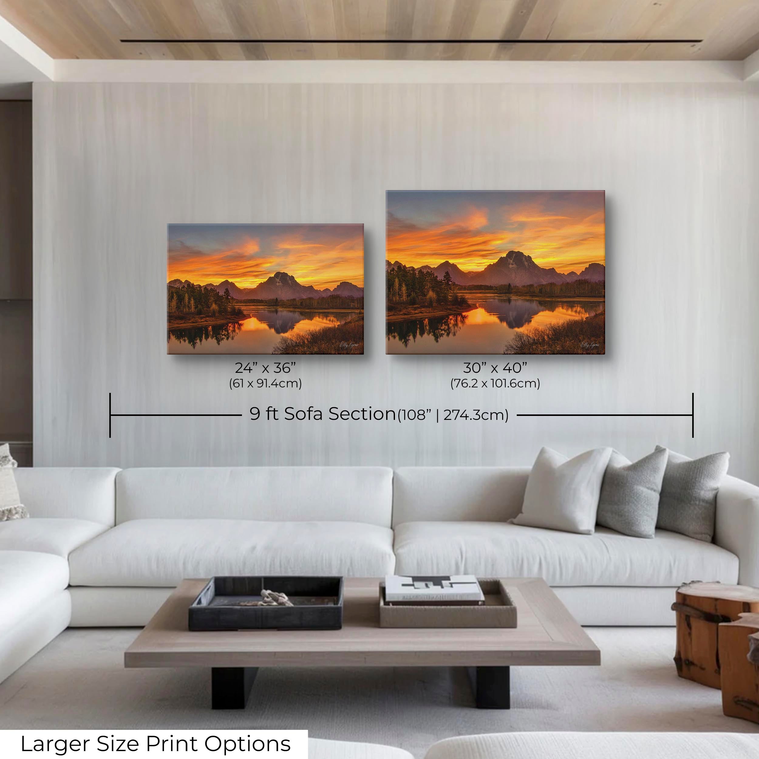 Grand Teton National Park Print – Oxbow Bend Autumn Sunset Decor