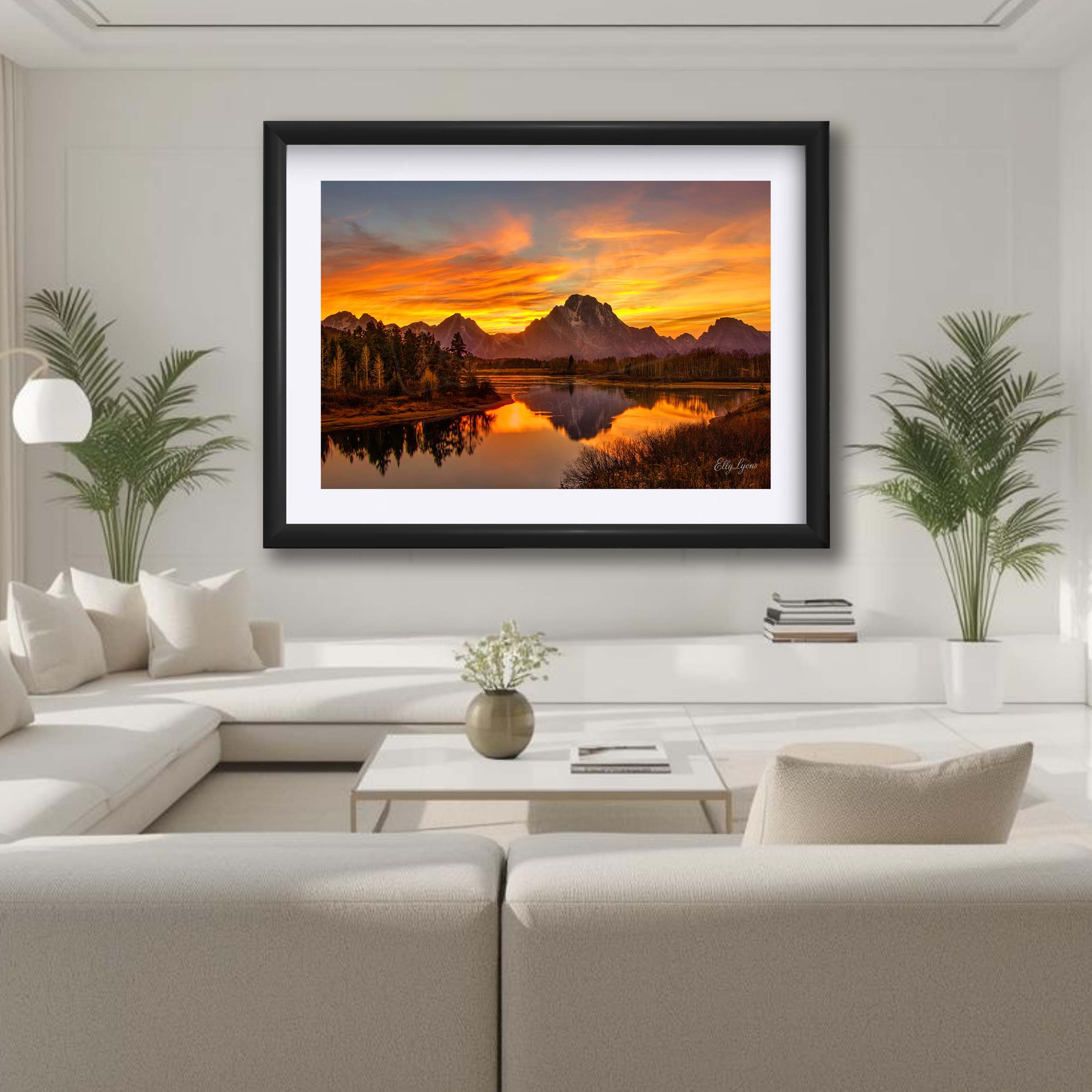 Grand Teton National Park Print – Oxbow Bend Autumn Sunset Decor