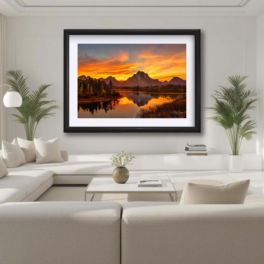 Grand Teton National Park Print – Oxbow Bend Autumn Sunset Decor