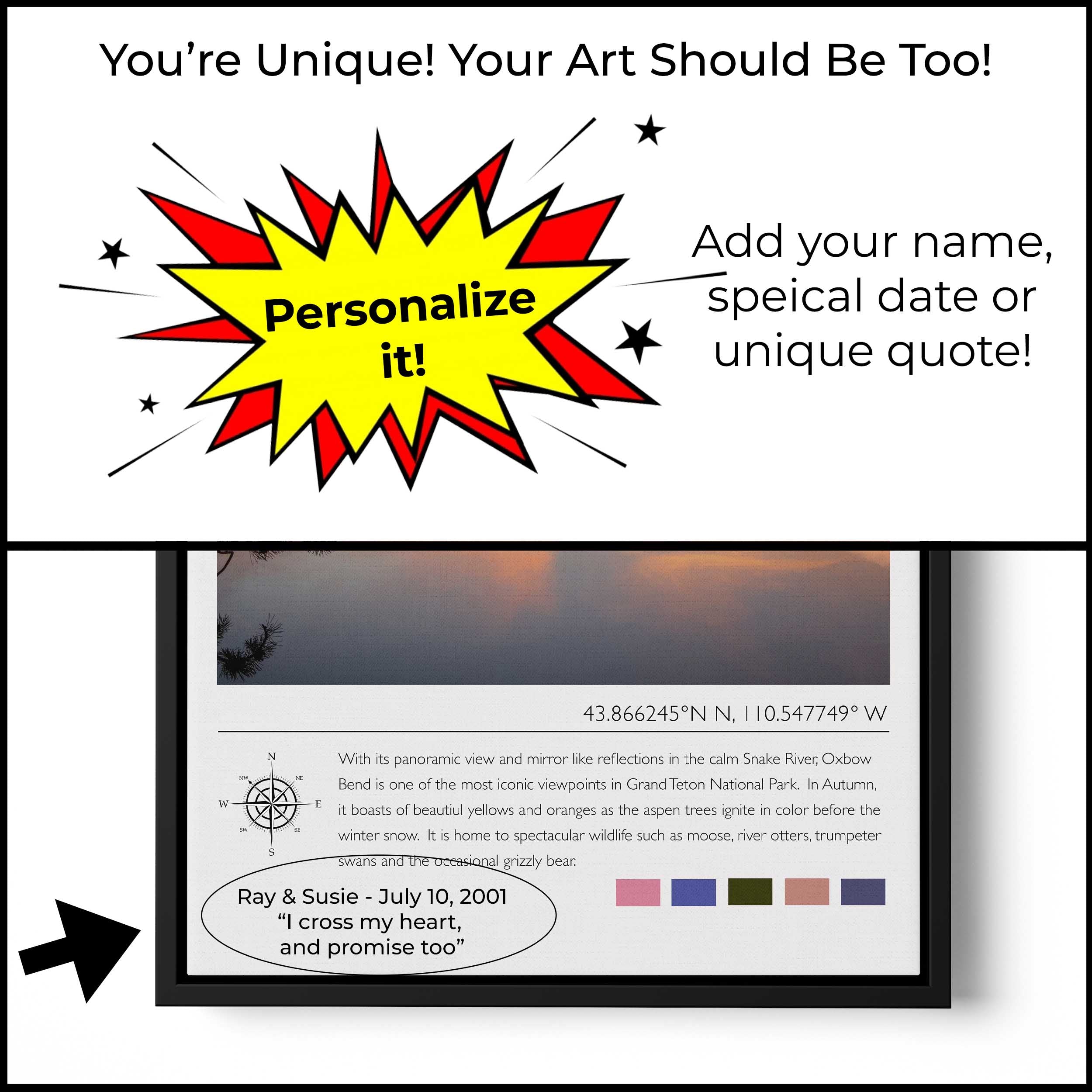 Grand Teton National Park Poster - Oxbow Bend Snake River Travel Art