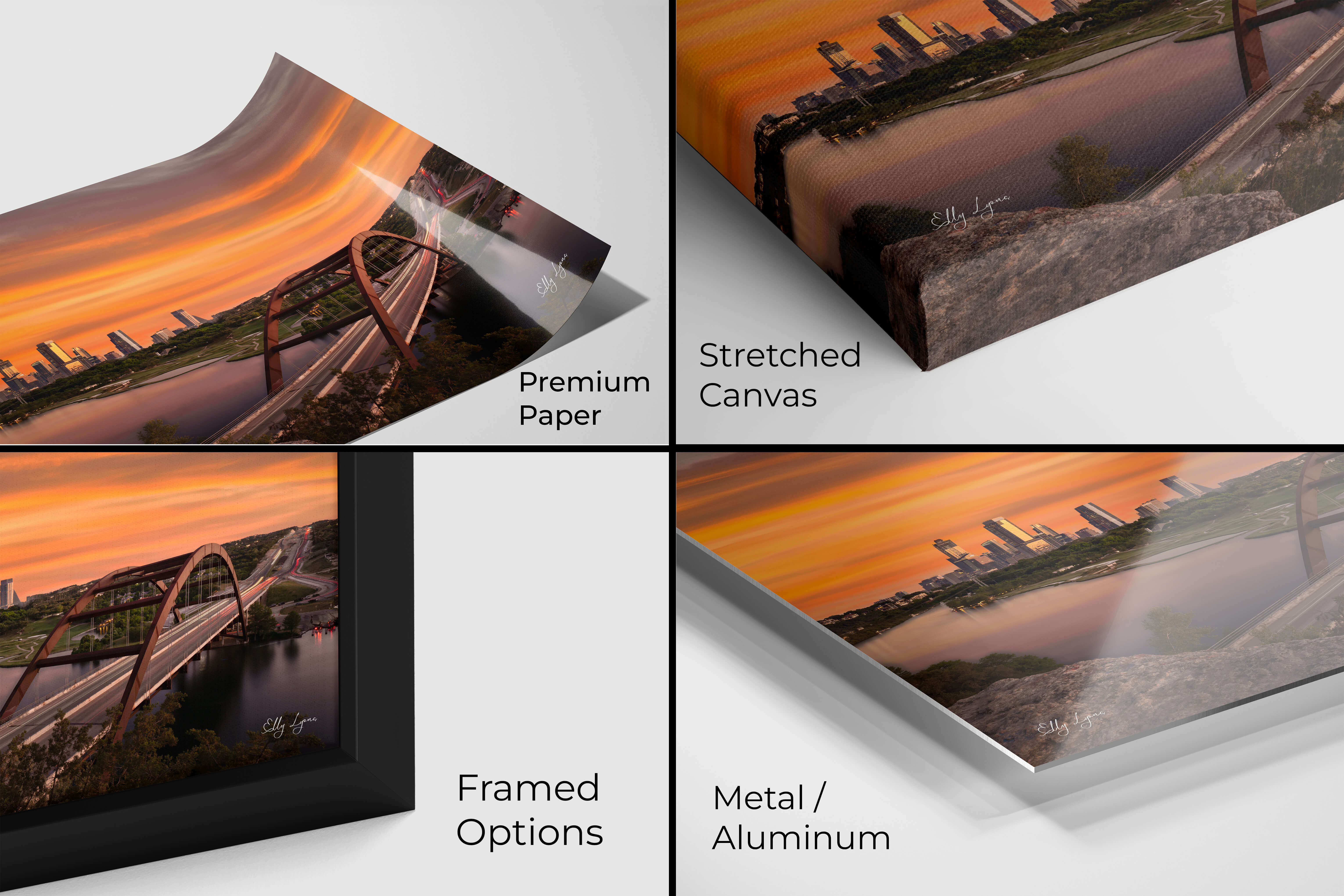 Pennybacker Bridge Art – Austin Skyline Print | Scenic Texas Sunset Wall Art