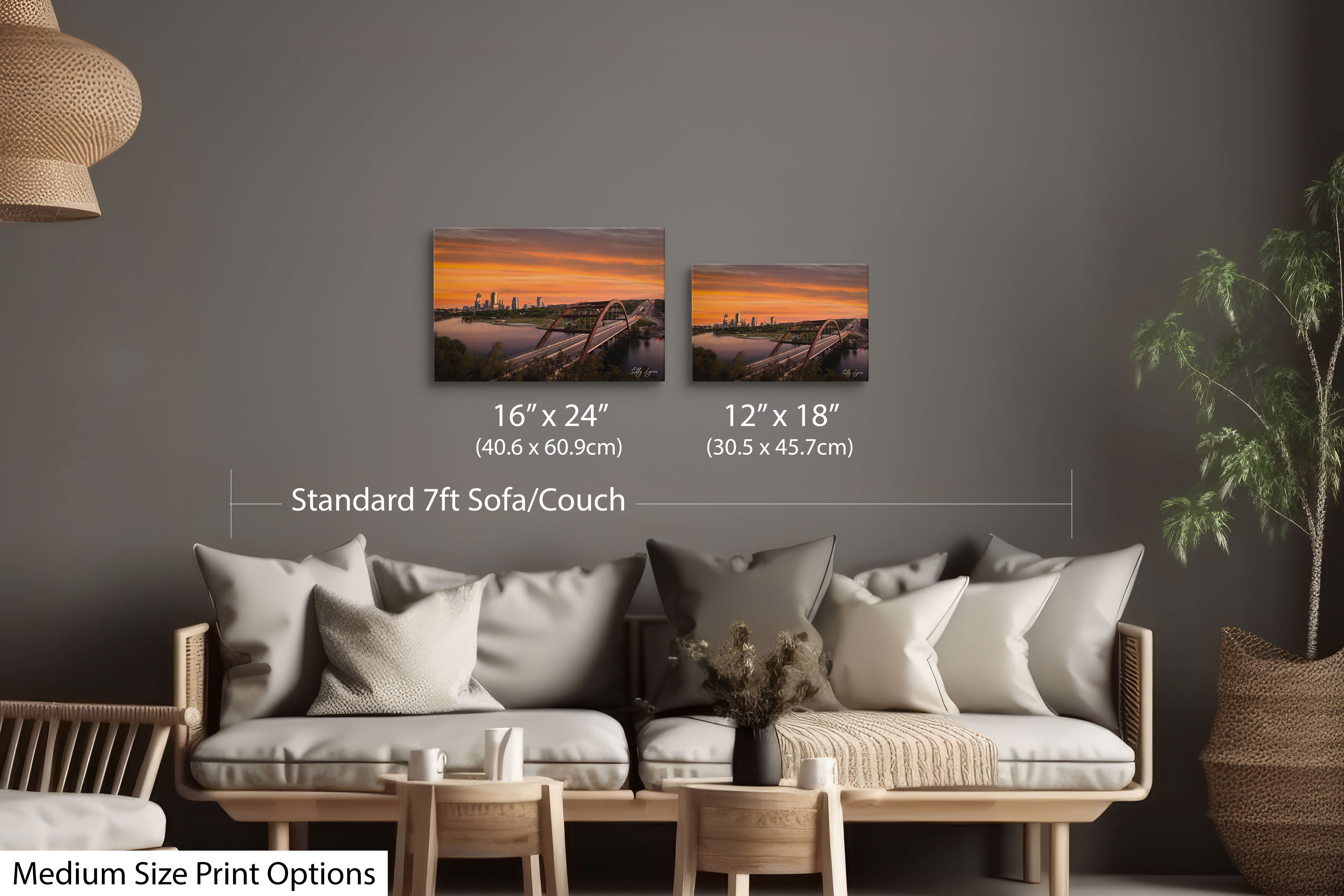 Pennybacker Bridge Art – Austin Skyline Print | Scenic Texas Sunset Wall Art