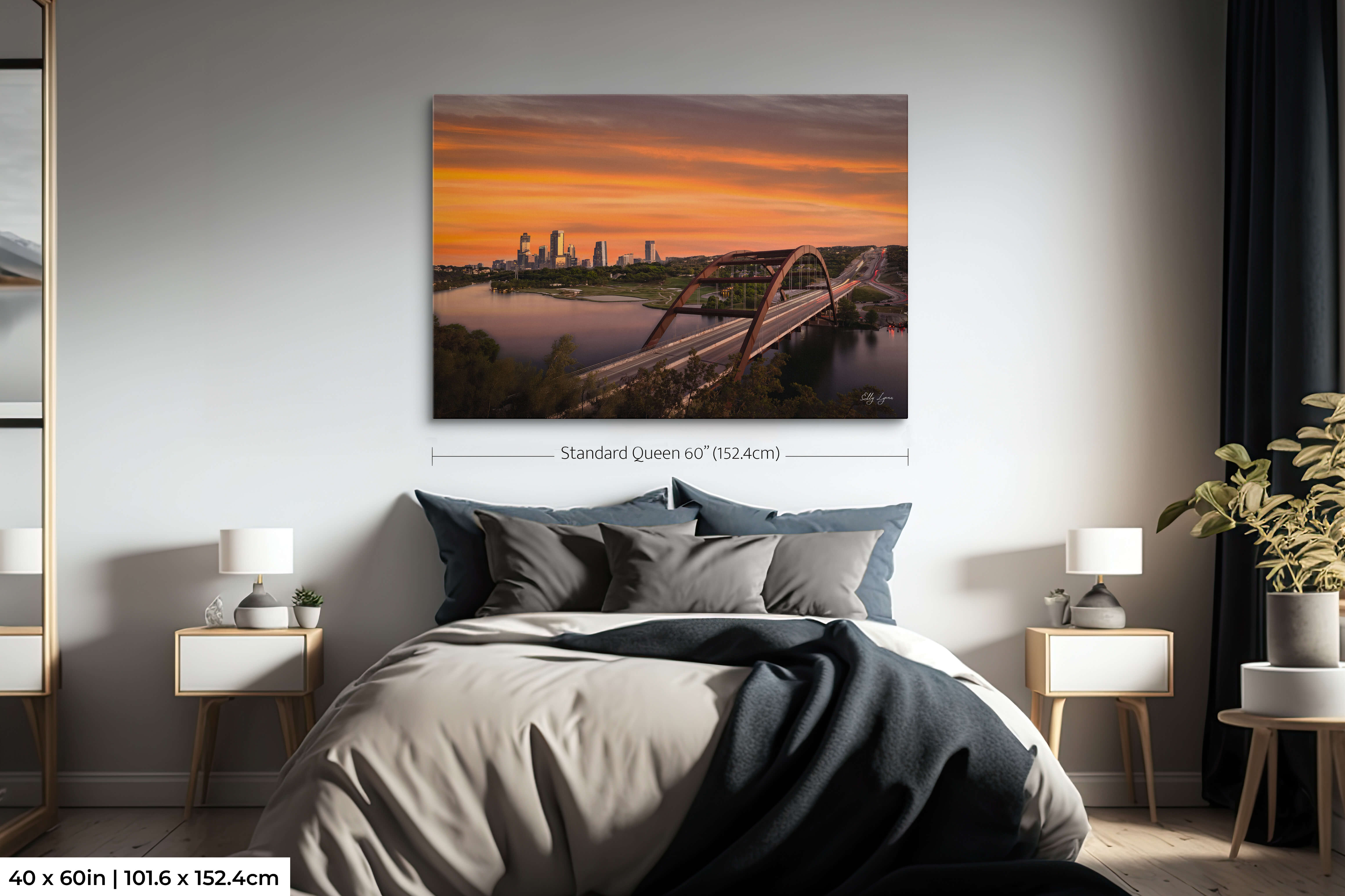 Pennybacker Bridge Art – Austin Skyline Print | Scenic Texas Sunset Wall Art