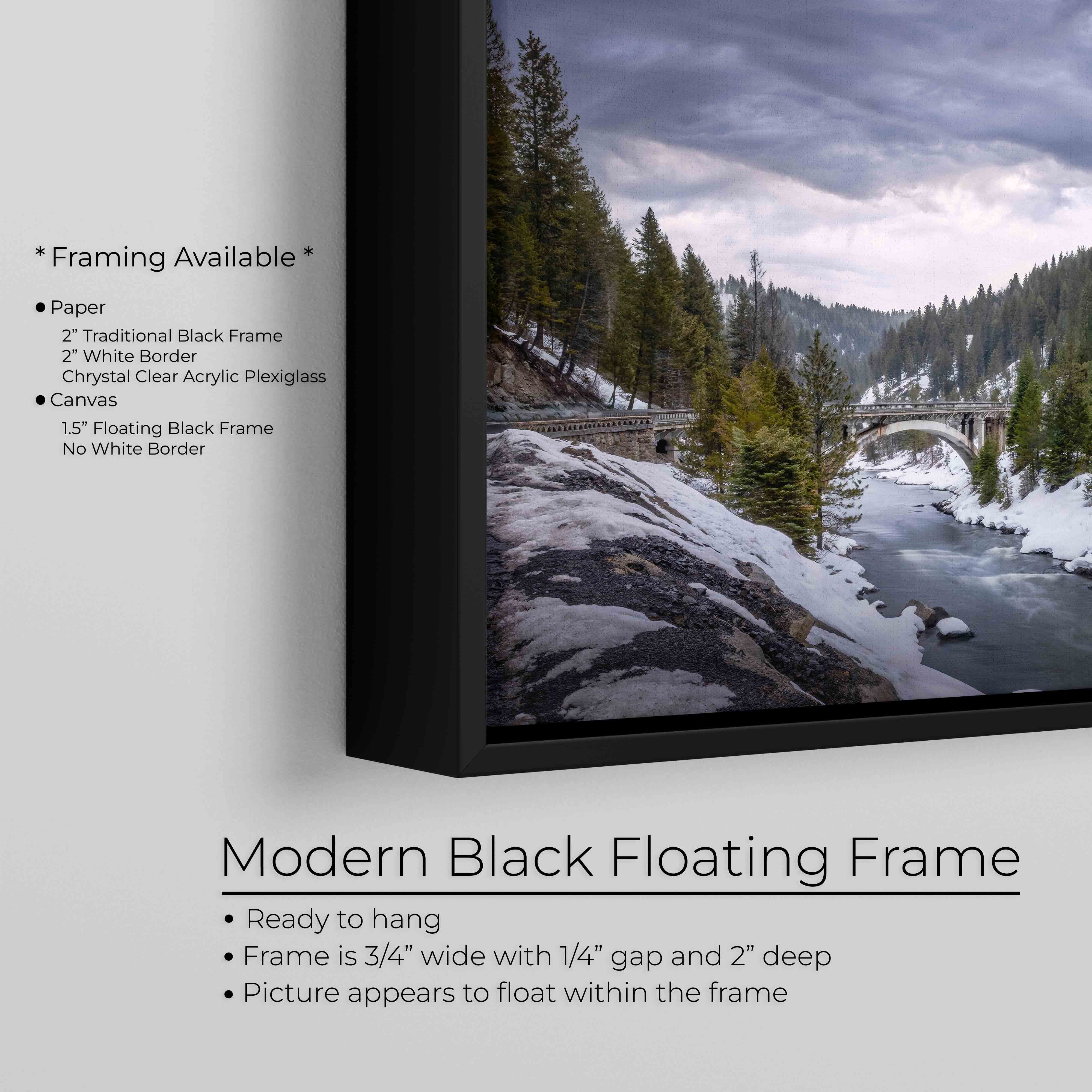 Rainbow Bridge Idaho Art Print – Historic McCall Winter River Landscape