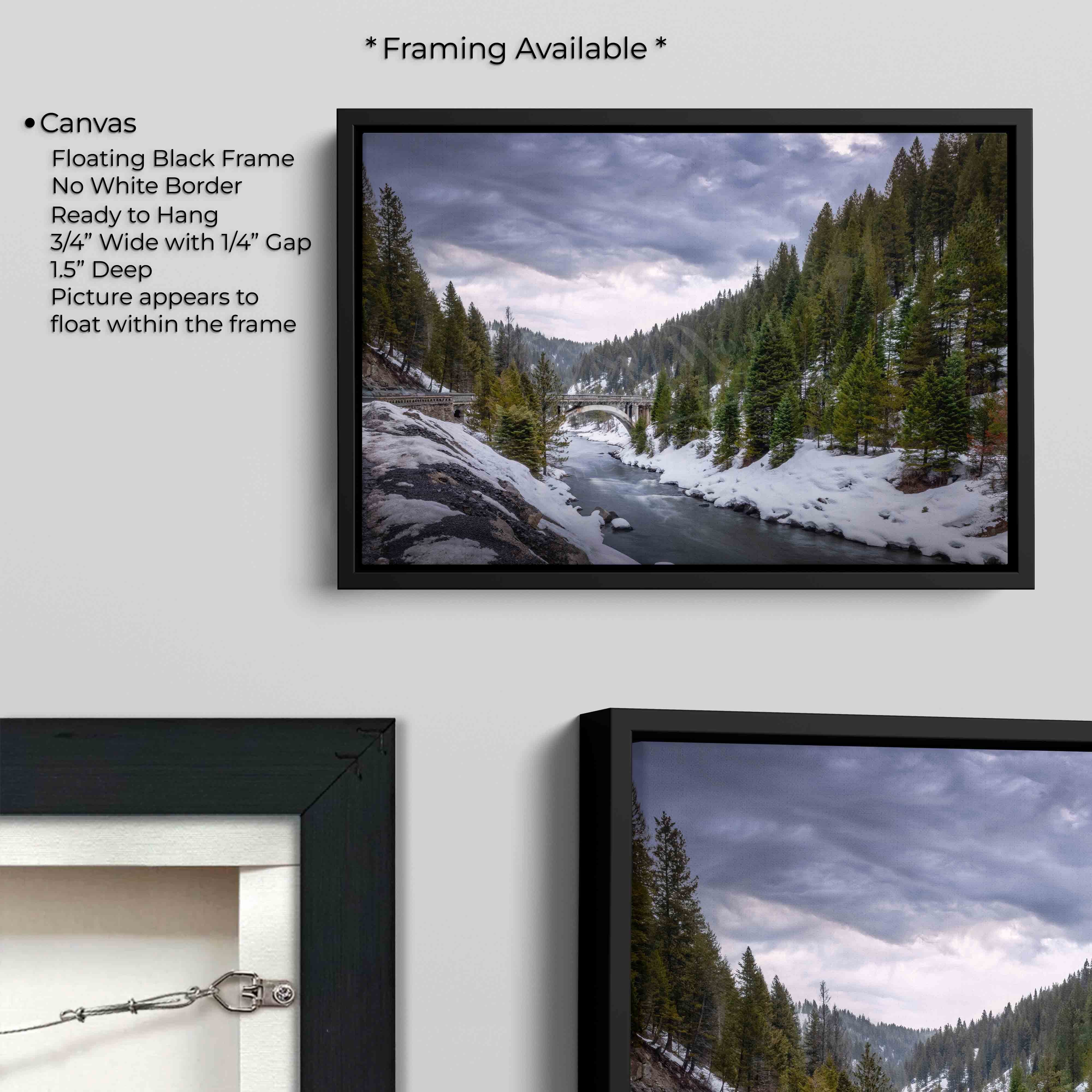 Rainbow Bridge Idaho Print – Historic McCall Winter River Landscape Decor