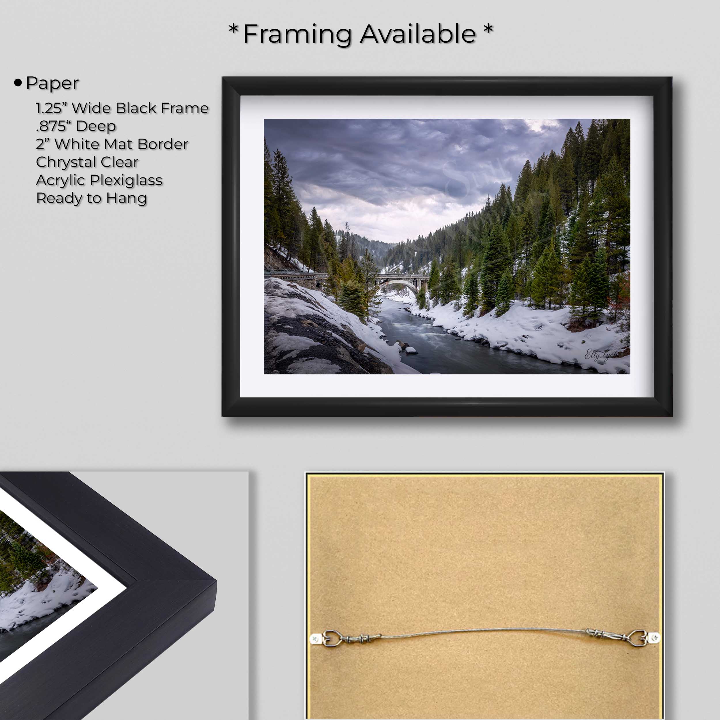 Rainbow Bridge Idaho Print – Historic McCall Winter River Landscape Decor