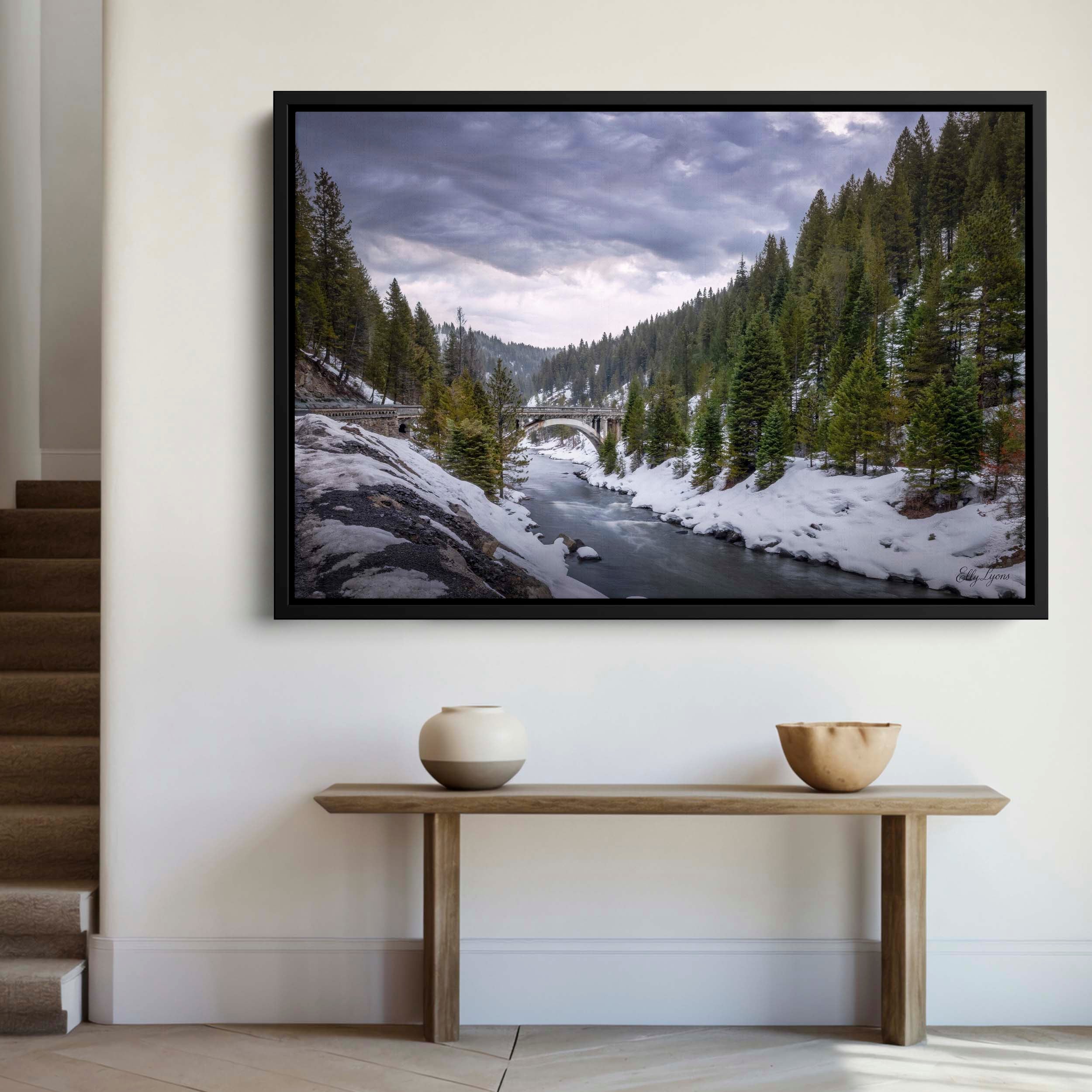 Rainbow Bridge Idaho Art Print – Historic McCall Winter River Landscape