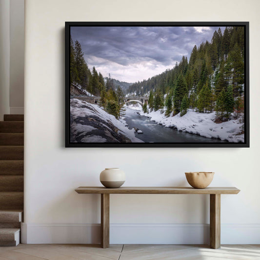 Rainbow Bridge Idaho Art Print – Historic McCall Winter River Landscape