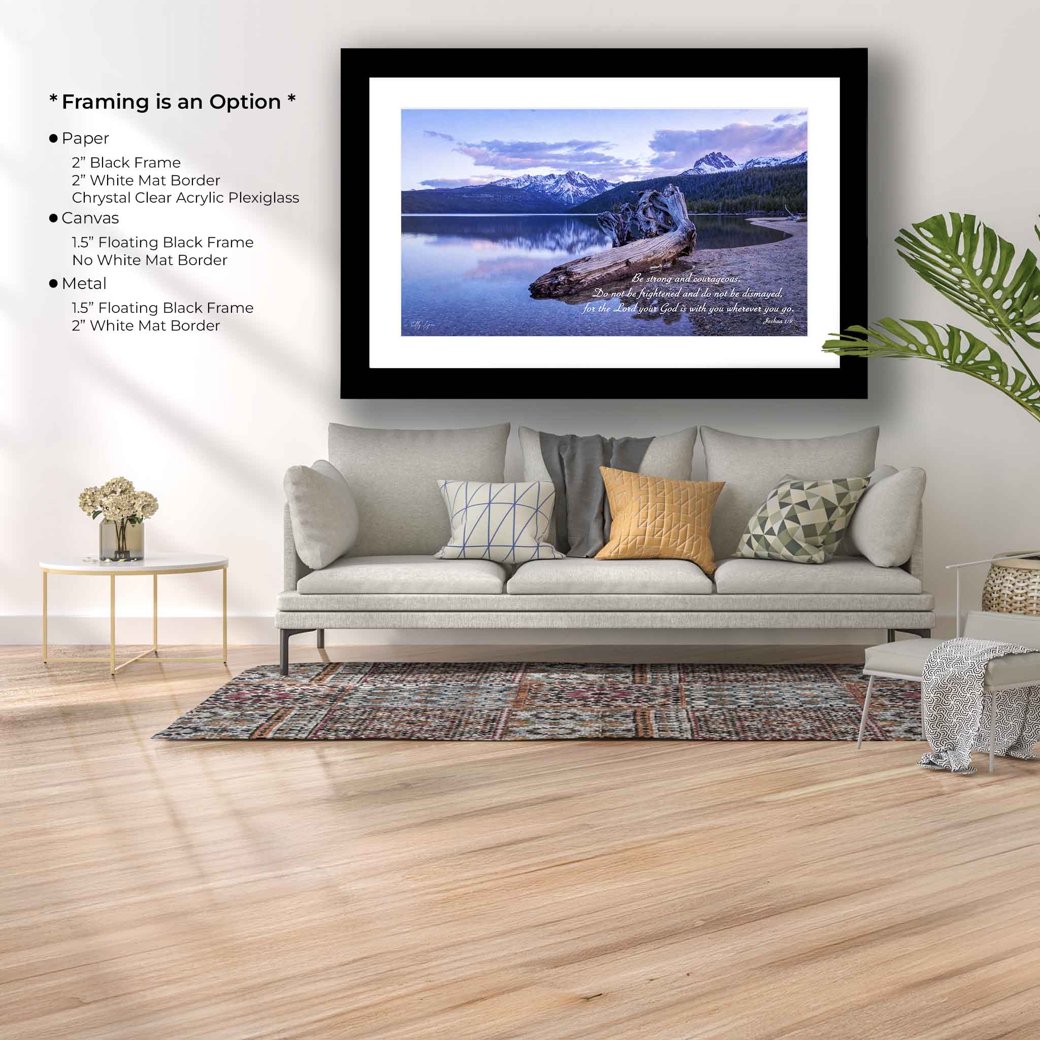 Faith Based Wall Art – Joshua 1 9 Wall Art | Serene Sunset Artwork & Idaho Landscape