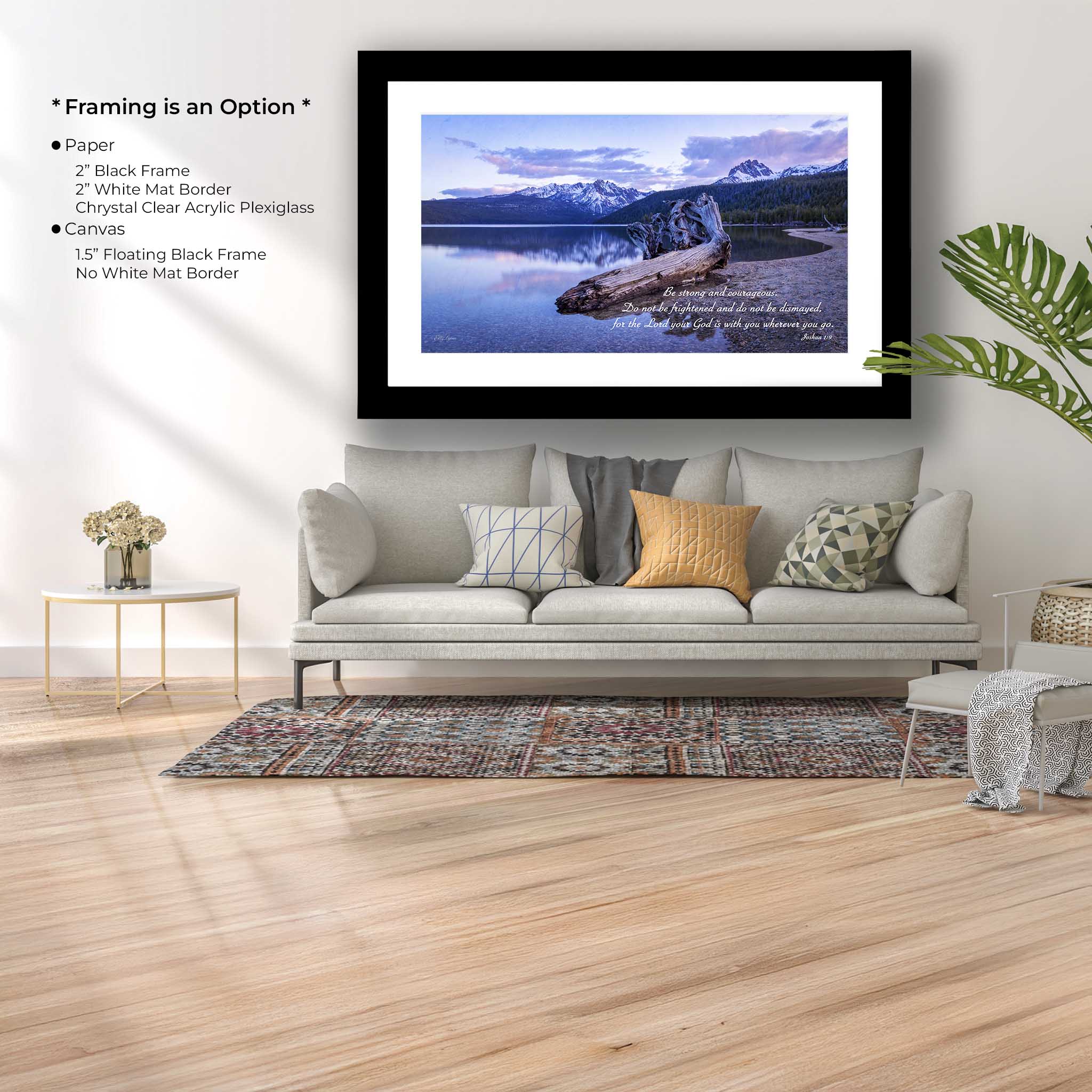 Faith Based Wall Art – Joshua 1 9 Wall Art | Serene Sunset Artwork & Idaho Landscape