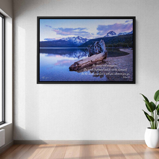 Faith Based Wall Art – Joshua 1 9 Wall Art | Serene Sunset Artwork & Idaho Landscape