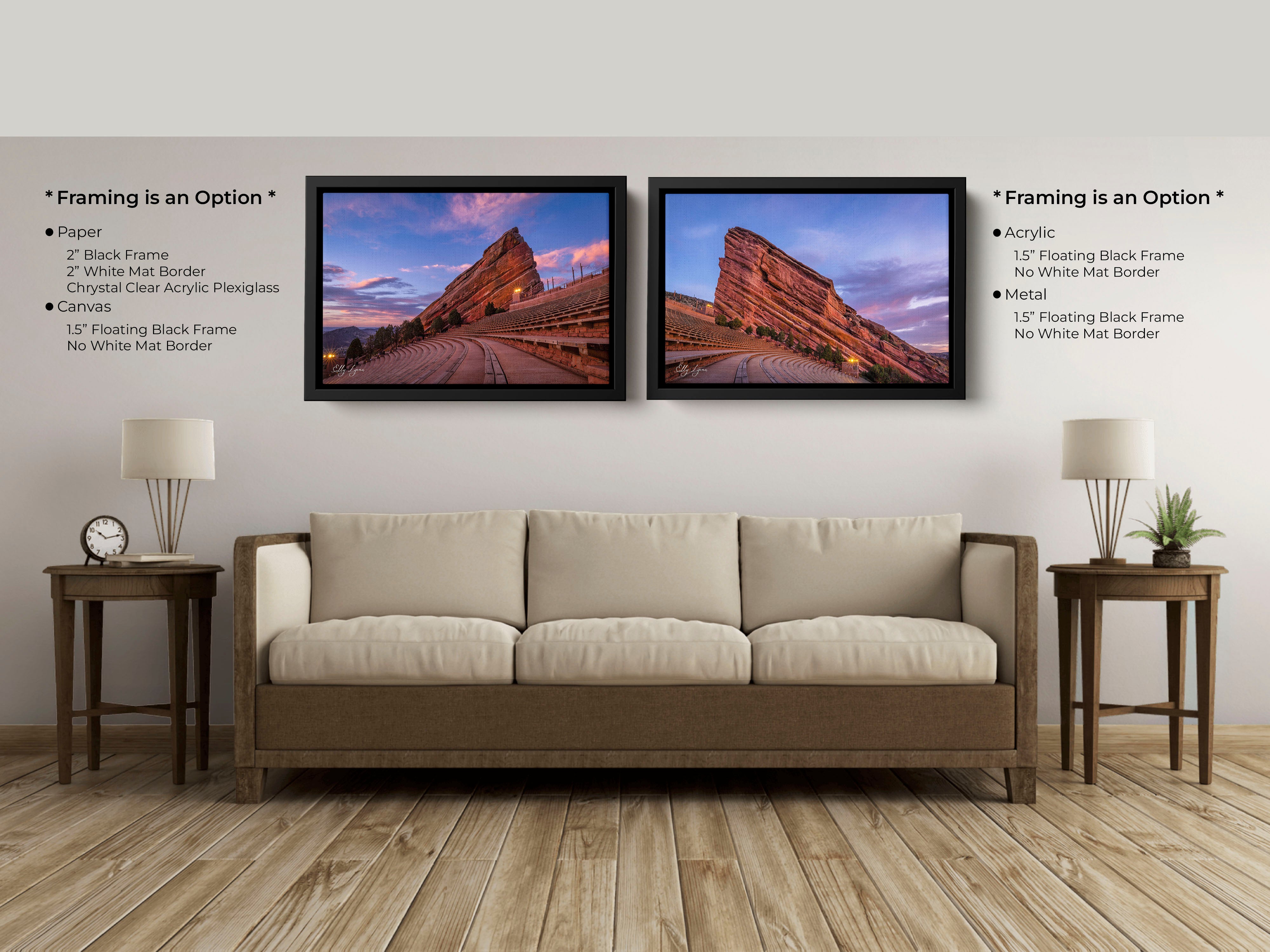 Red Rocks Amphitheatre Art Print Set of 2