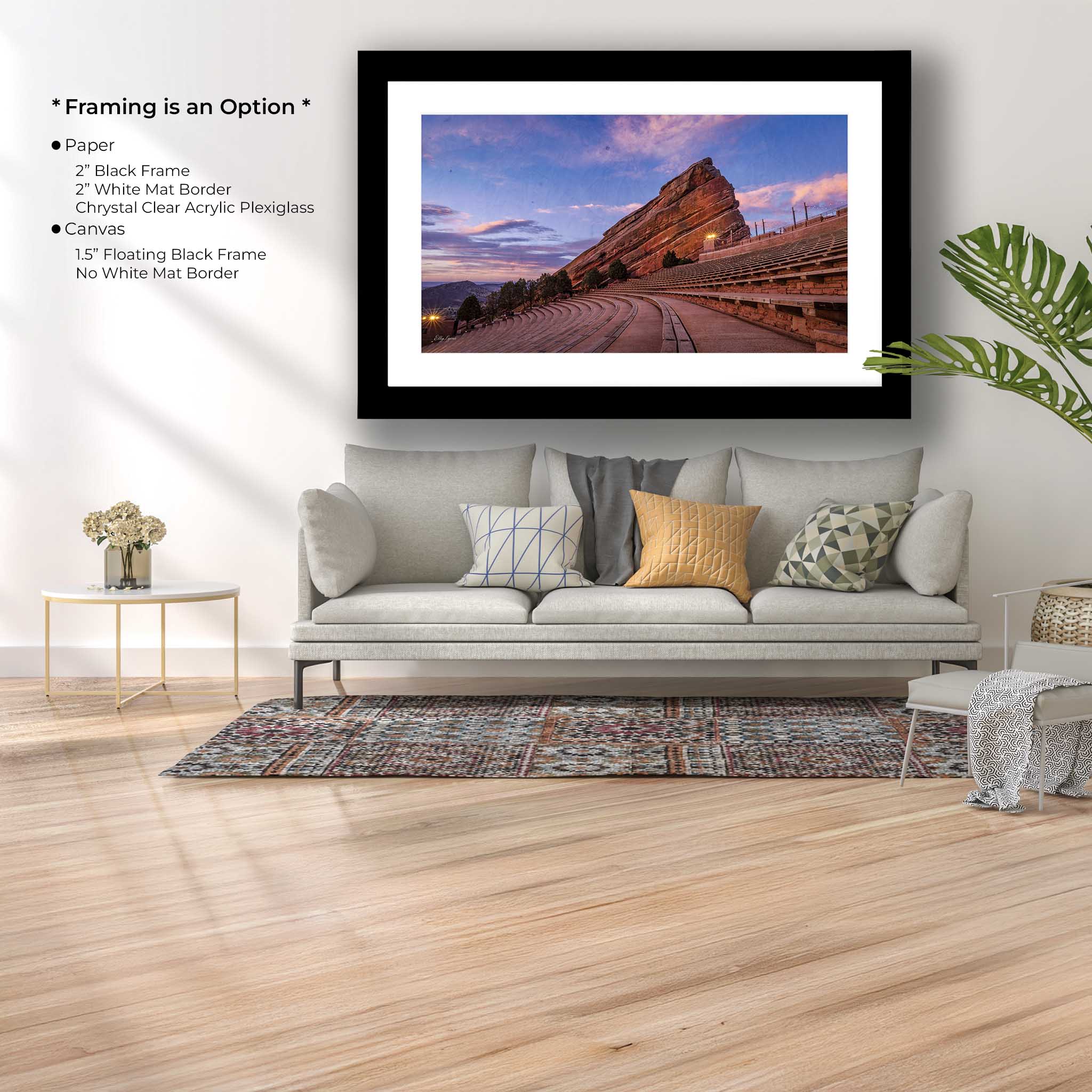 Red Rocks Amphitheatre Sunrise Art Print – Colorado Landscape Photography, Iconic Concert Venue Wall Decor