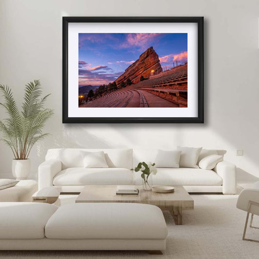 Red Rocks Amphitheatre Sunrise Print – Colorado Landscape Wall Decor