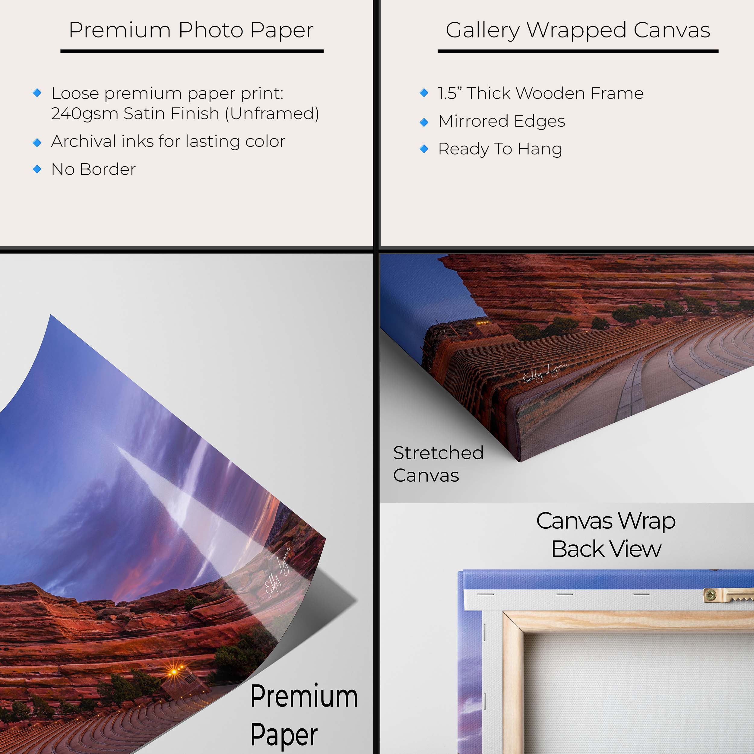 Red Rocks Fine Art Print – Sunrise Amphitheatre Photo | Landscape Wall Decor