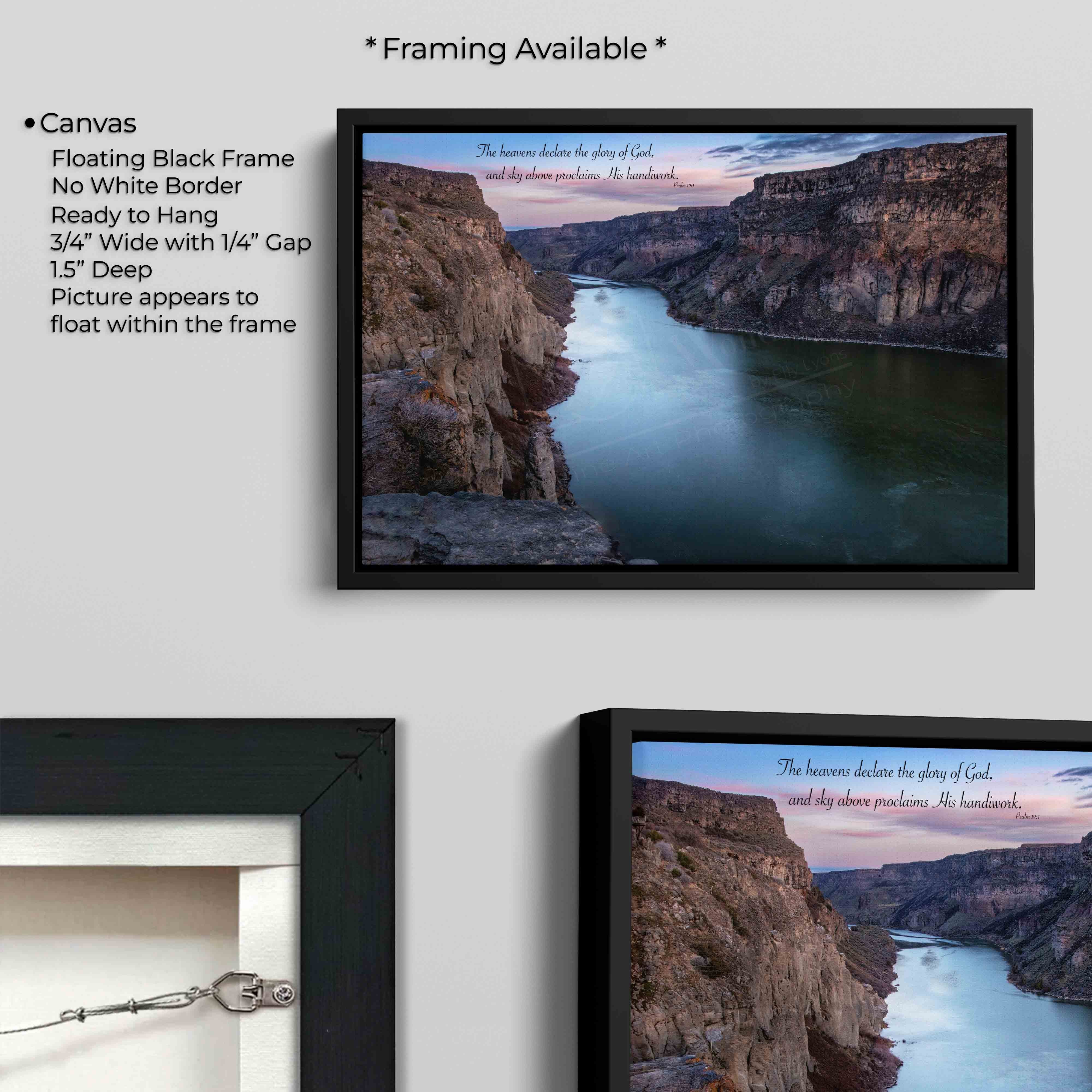 Snake River Canyon Print Featuring Psalm 19:1 Scripture