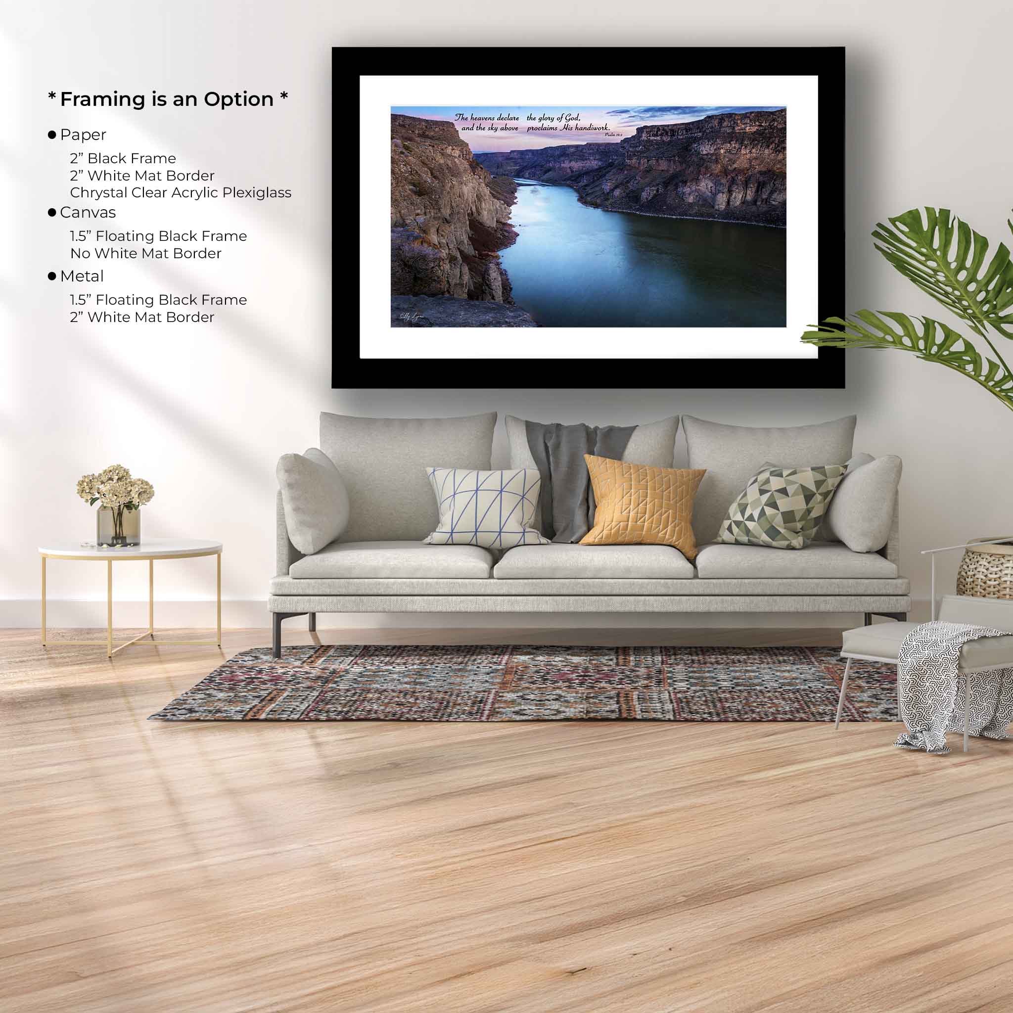 Snake River Canyon Art – Serene Landscape Fine Art Print Inspired by Psalm 19